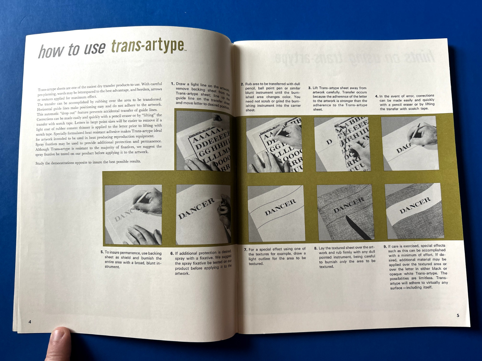 Original 1966 artype’s Transfer Sheet trans-artype Catalog 79 pages