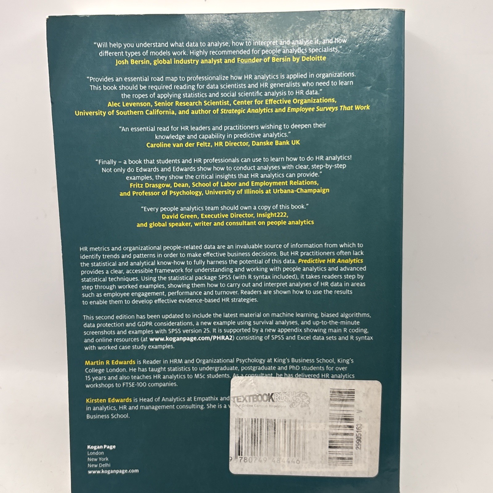 Predictive HR Analytics: Mastering The Metric Edwards, Kirsten Kogan Page 2nd ED