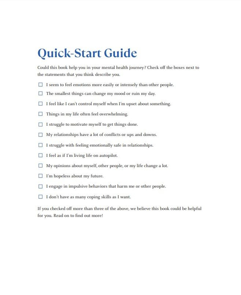 Self-Directed DBT Skills: a 3-Month DBT Workbook to Regulate Intense Emotions an