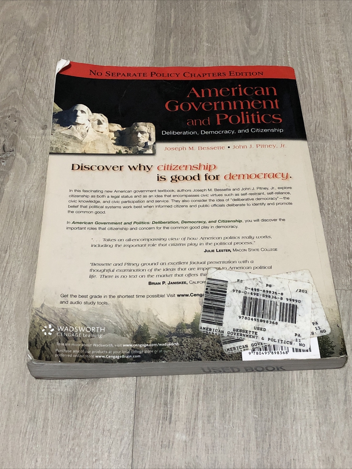 American Goverment and Politics: Deliberation, Democracy, and Citizenship