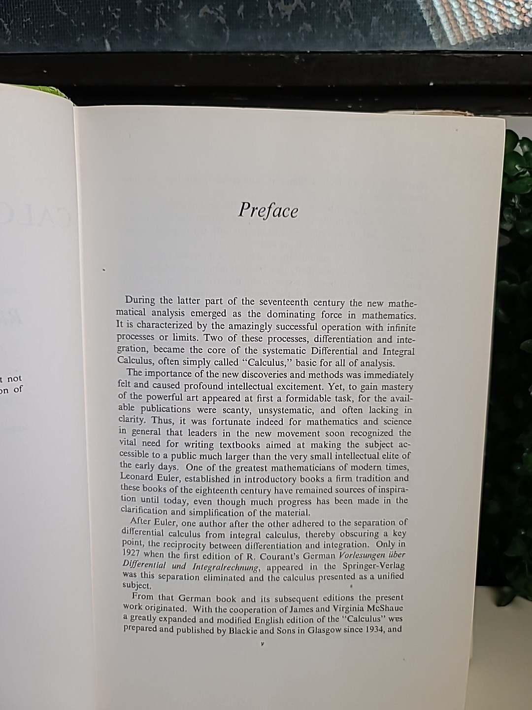 Introduction to Calculus and Analysis Vol 1 Courant John Hardcover 1965