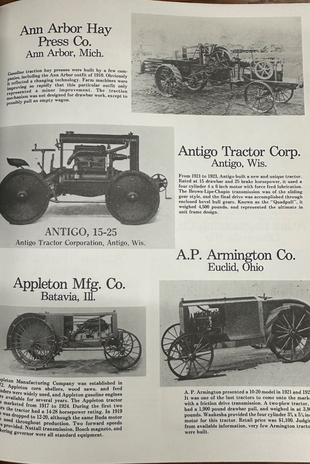 Encyclopedia of American Farm Tractors (Crestline Series) – Hardcover – like new