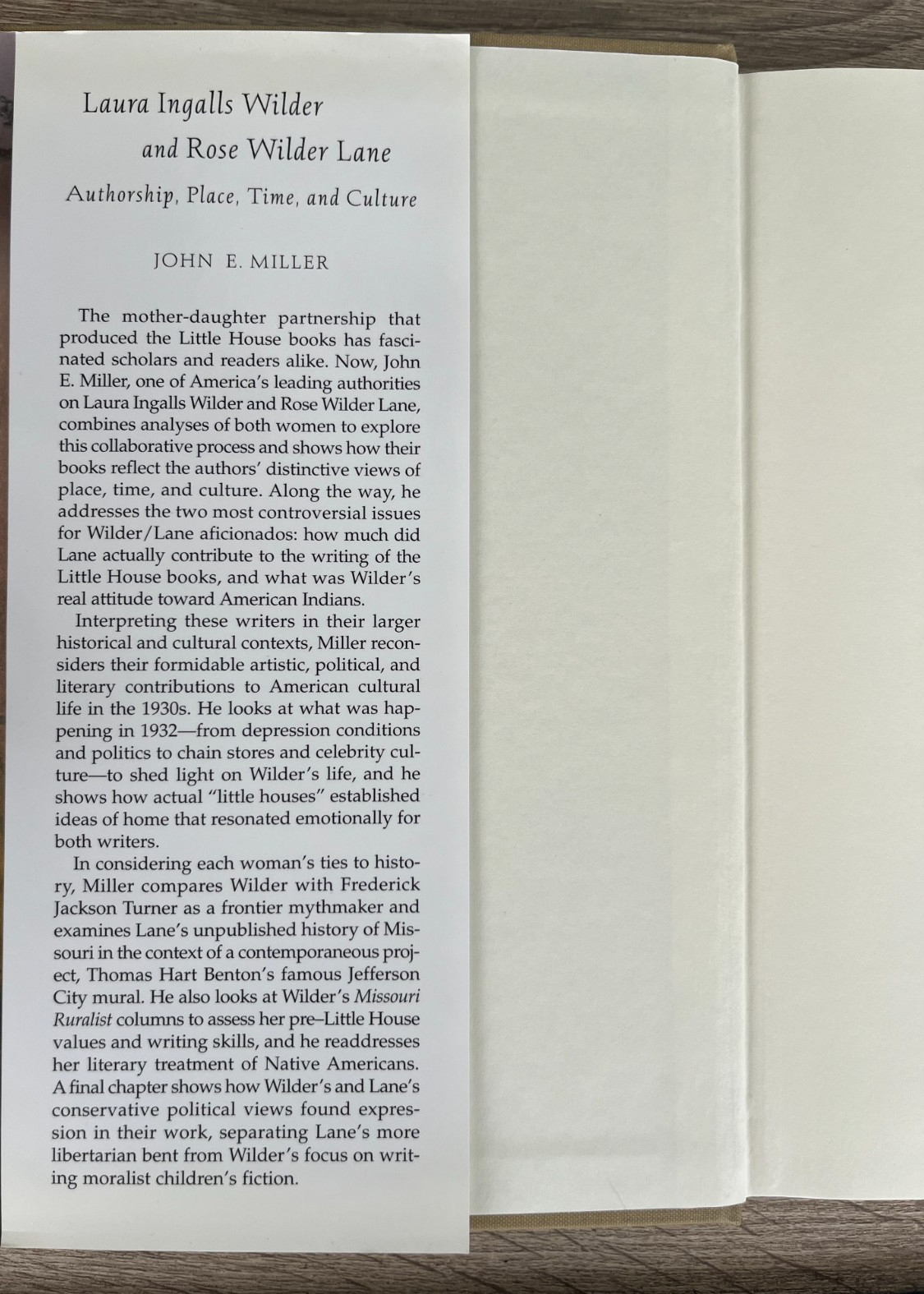 Laura Ingalls Wilder and Rose Wilder Lane: Authorship, Place, Time, and Culture