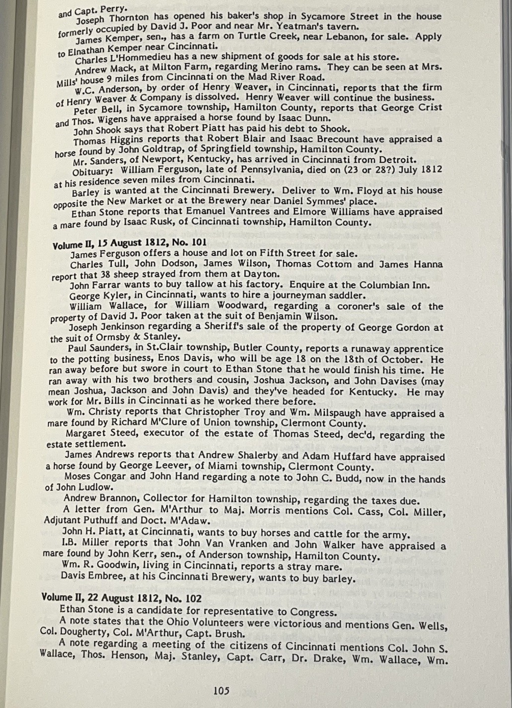 PIONEER OHIO NEWSPAPERS, 1802-1818 Genealogical and Historical Abstract Green