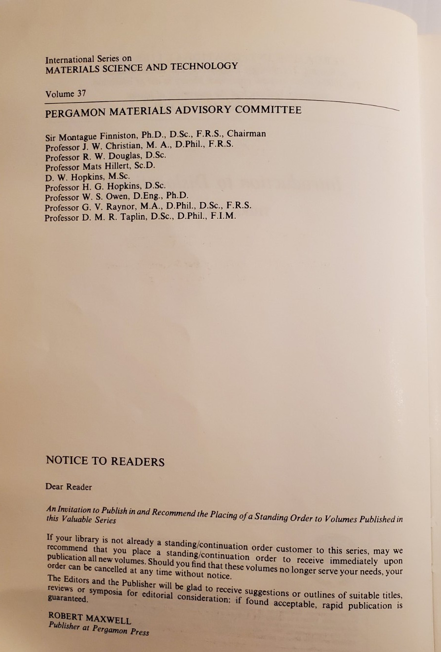 Introduction to Dislocations 3rd Edition Softcover Book Hull Bacon Volume 37