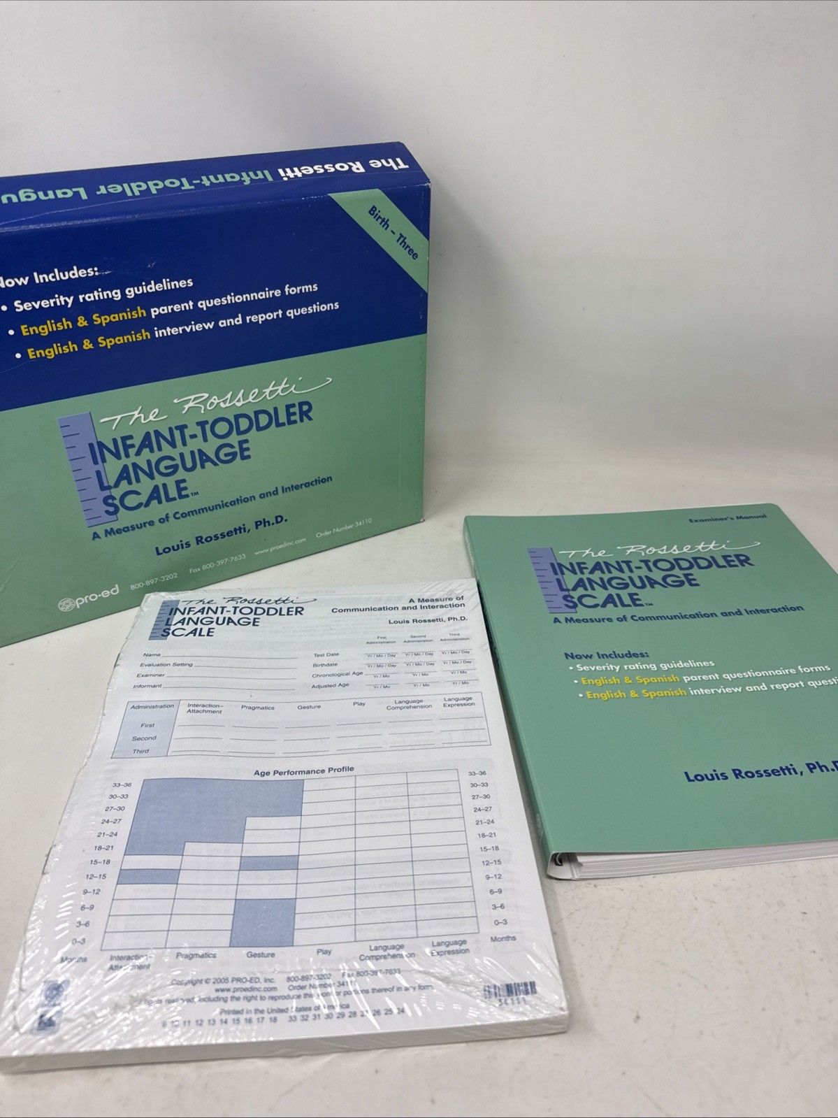 The Rossetti Infant-Toddler Language Scale Complete Kit. Birth-Three. Eng & Span