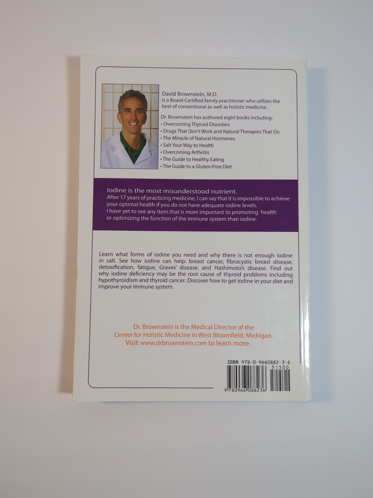 Iodine : Why You Need It, Why You Can’t Live Without It David Brownstein, MD