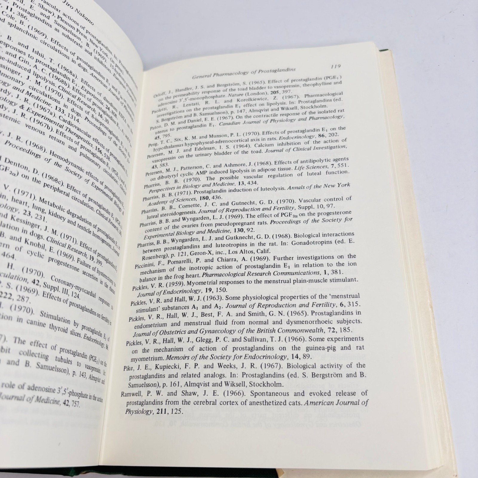 The Prostaglandins Pharmacological And Therapeutic Advances Cuthbert 1973