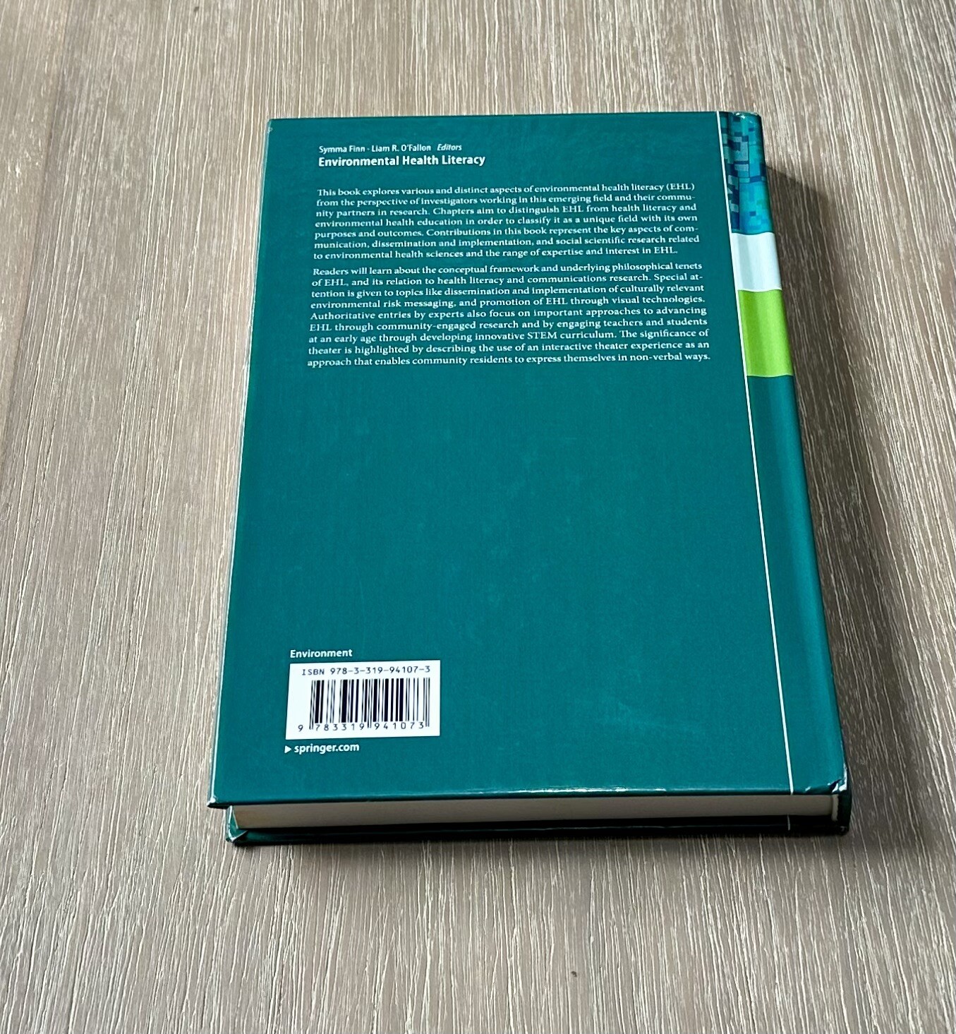 Environmental Health Literacy by Symma Finn & Liam R. O’Fallon HC 2019/Springer