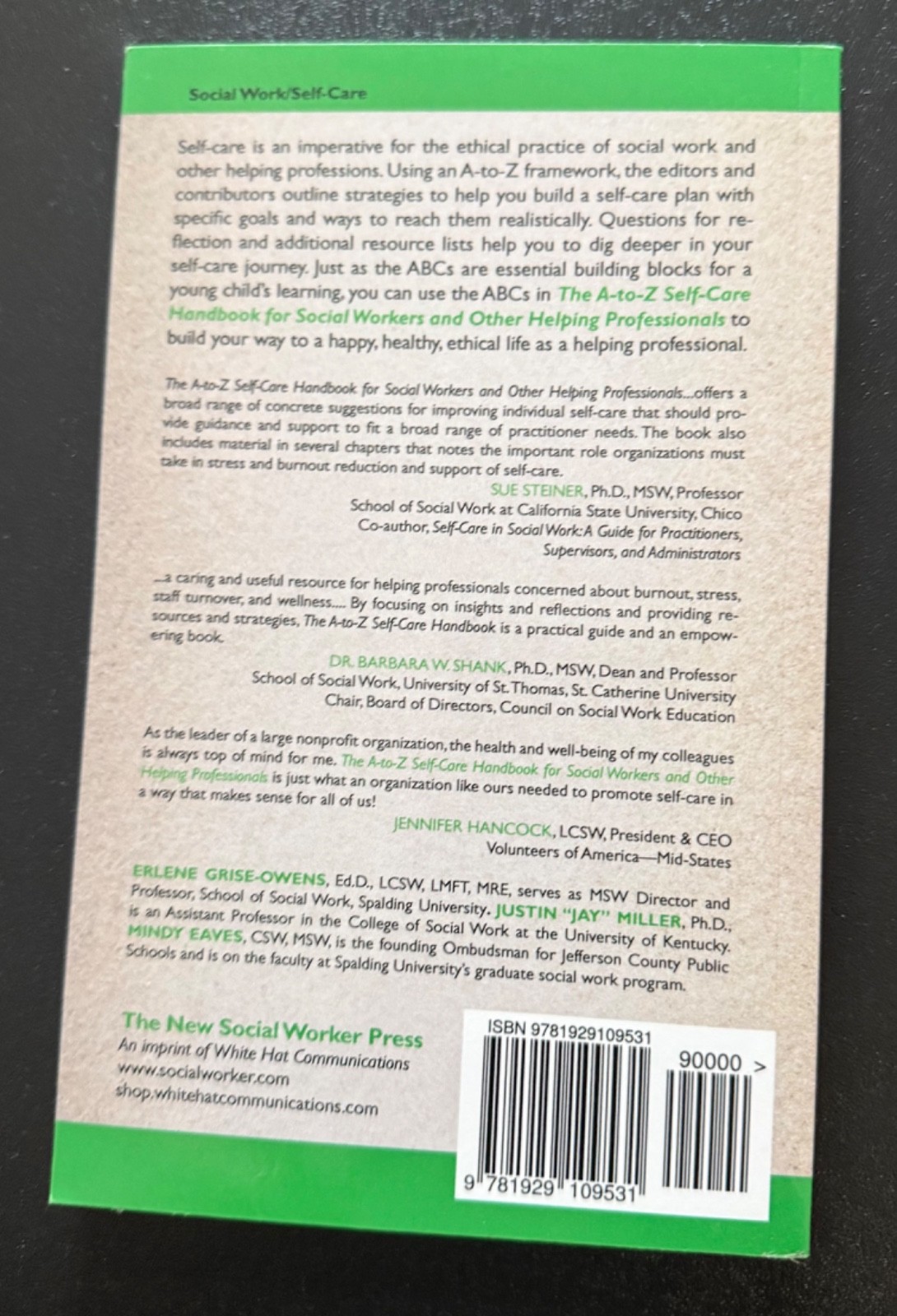 The A-to-Z Self-Care Handbook for Social Workers and Other Helpin