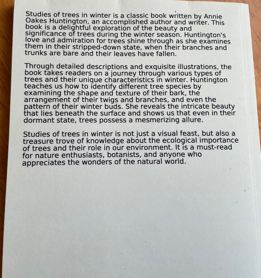 Studies of Trees in Winter By Annie Oakes Huntingdon REPRINT New Free UK Postage