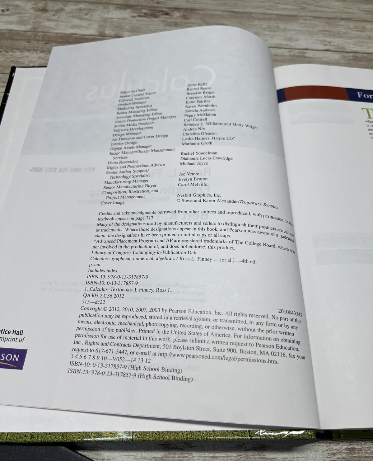 Calculus: Graphical, Numerical, Algebraic / Student 4th Edition Textbook