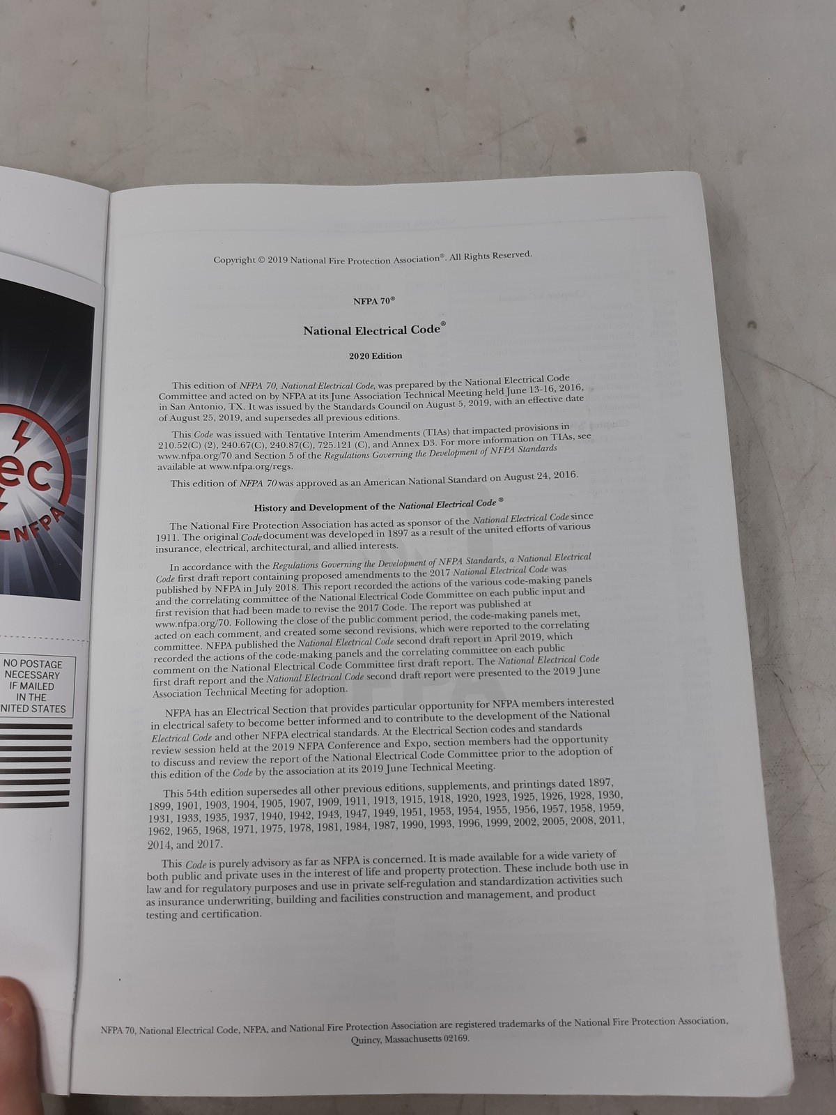 2020 NFPA 70 National Electrical Code (NEC) – Paperback Electrical Standards