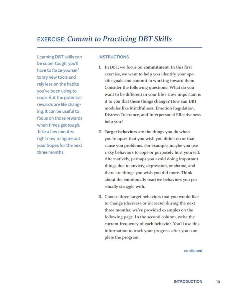 Self-Directed DBT Skills: a 3-Month DBT Workbook to Regulate Intense Emotions an