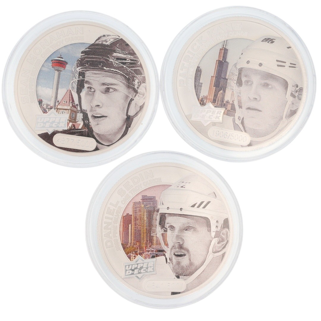 2017 $5 Grandeur Upper Deck Hockey Silver Coin Cook Islands 1 oz .9999 Silver