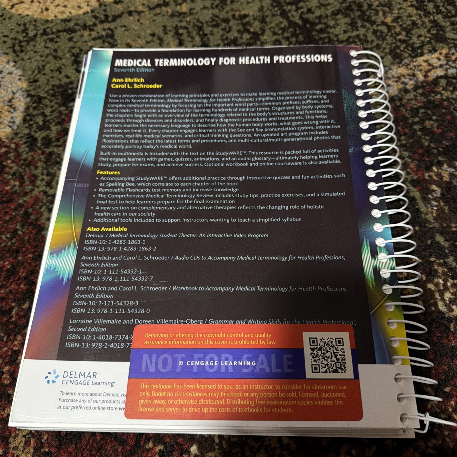 Medical Terminology for Health professions 7th Edition Ann Ehrlich & Schroeder