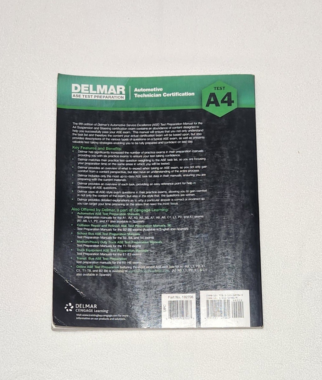 ASE Test Preparation – A4 Suspension and – Paperback, by Delmar