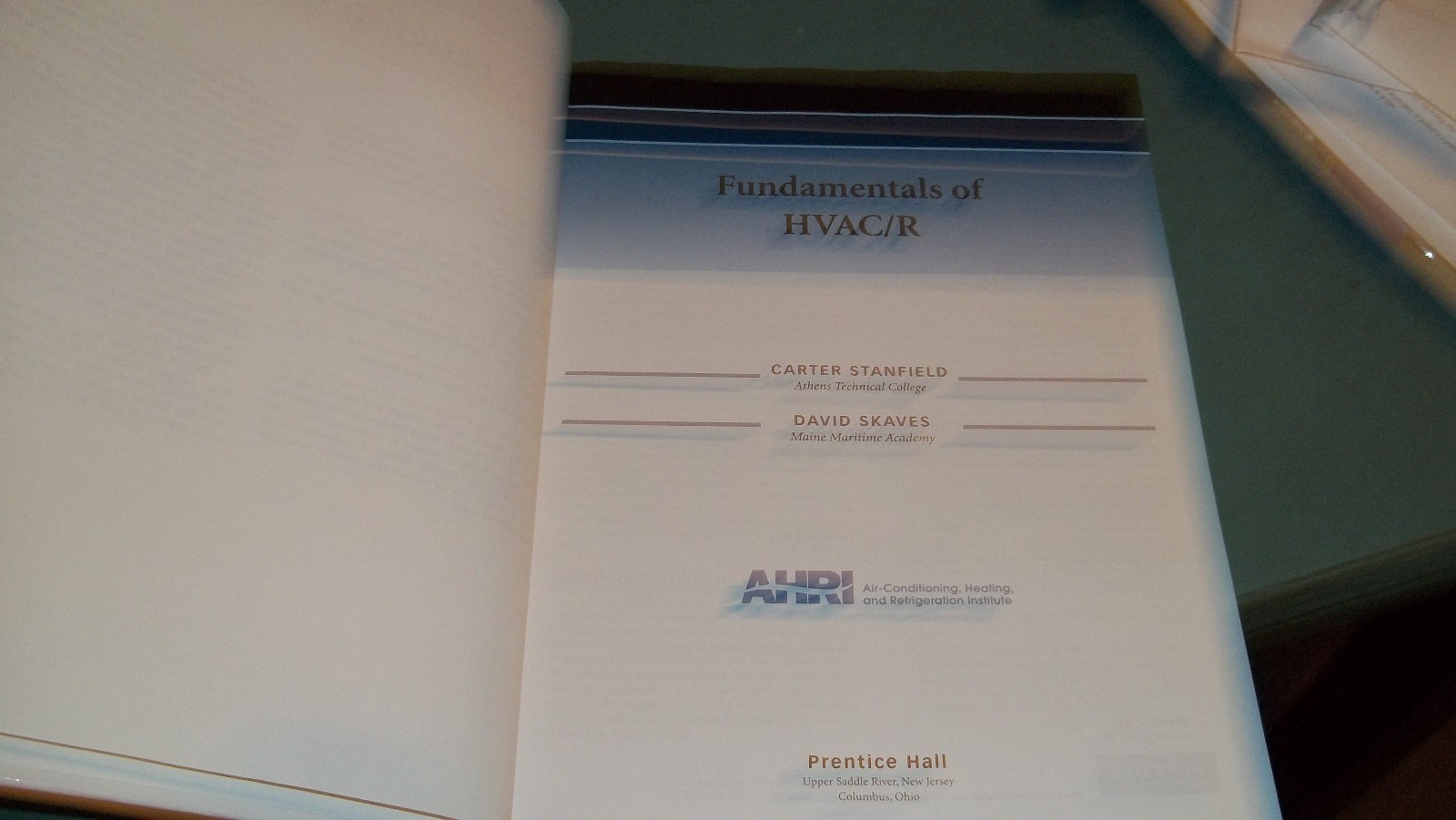 AHRI Fundamentals of HVAC/R by Carter Stanfield and David Skaves VG+