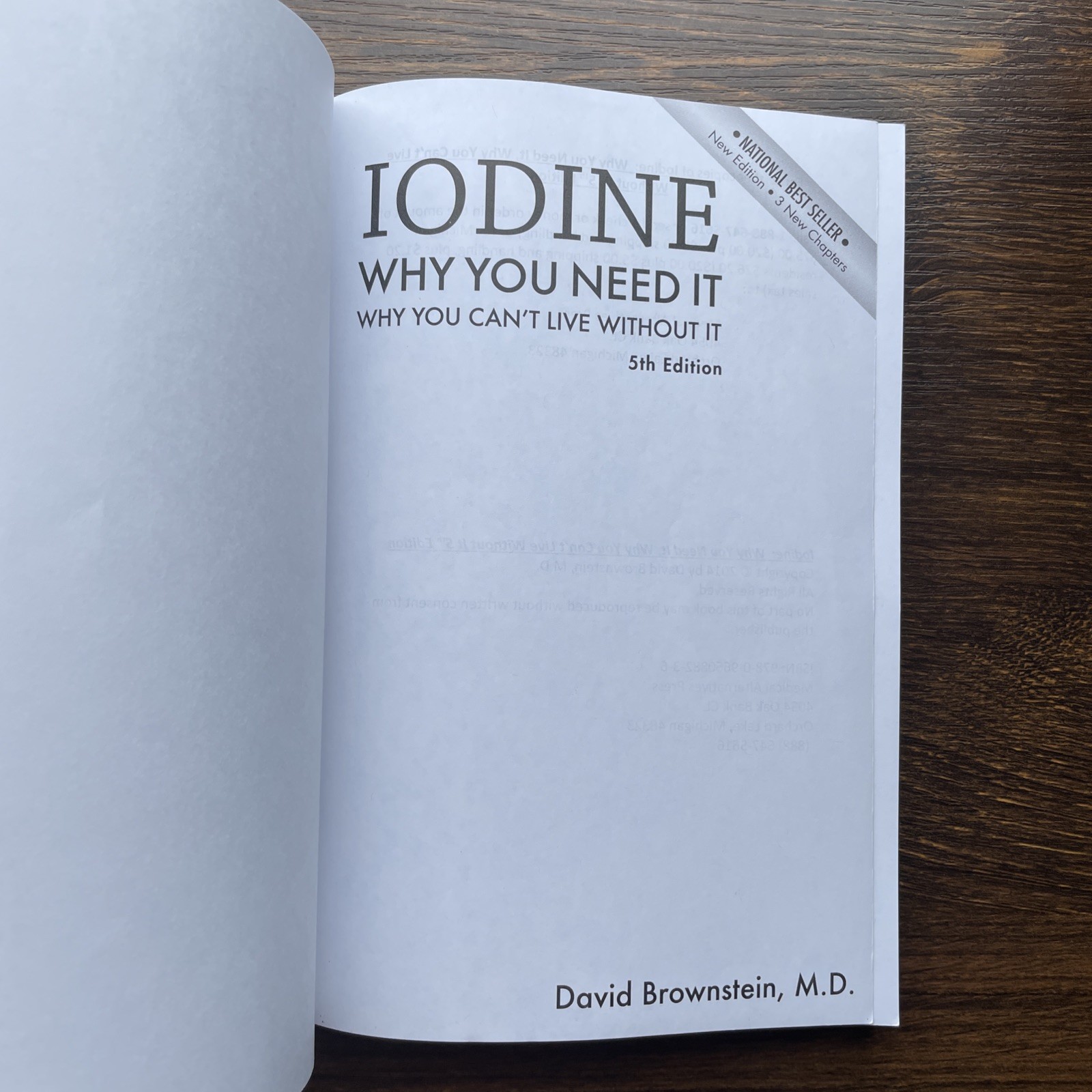 Iodine: Why You Need It Paperback 5th Edition David Brownstein, M.D. Health