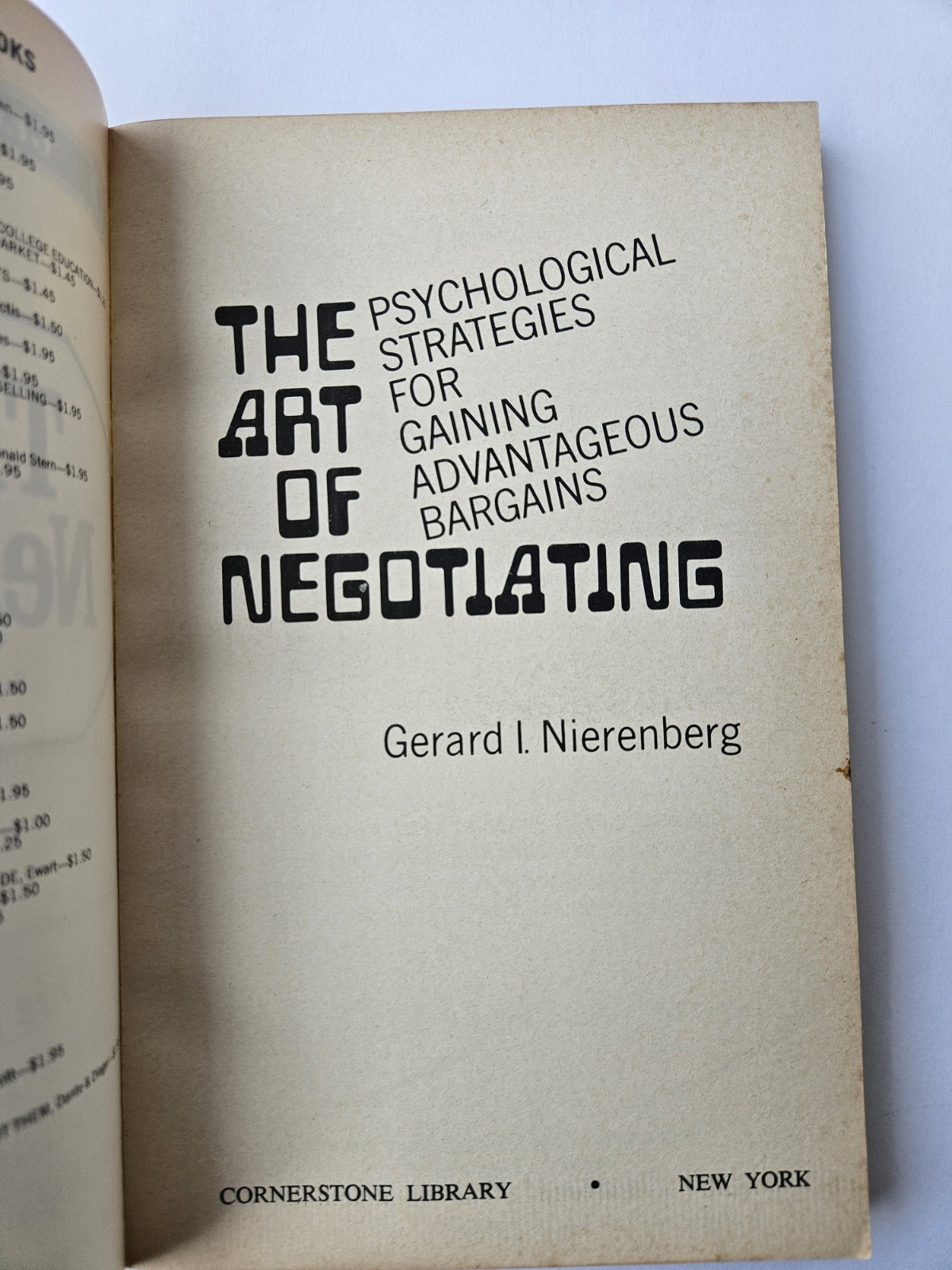The Art of Negotiating Nierenberg Psychological strategies gaining Advantages