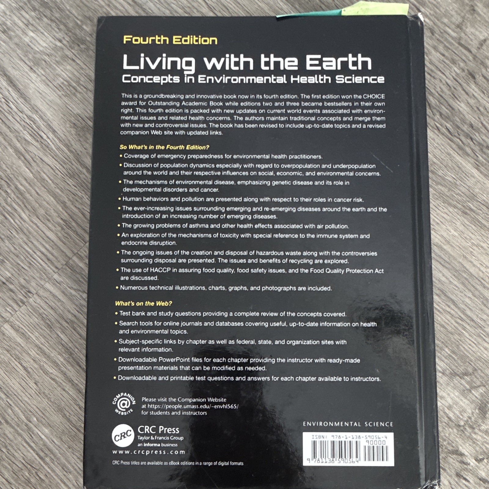 CRC Press Living with the Earth 4th Ed Paperback 2019 Moore Bell