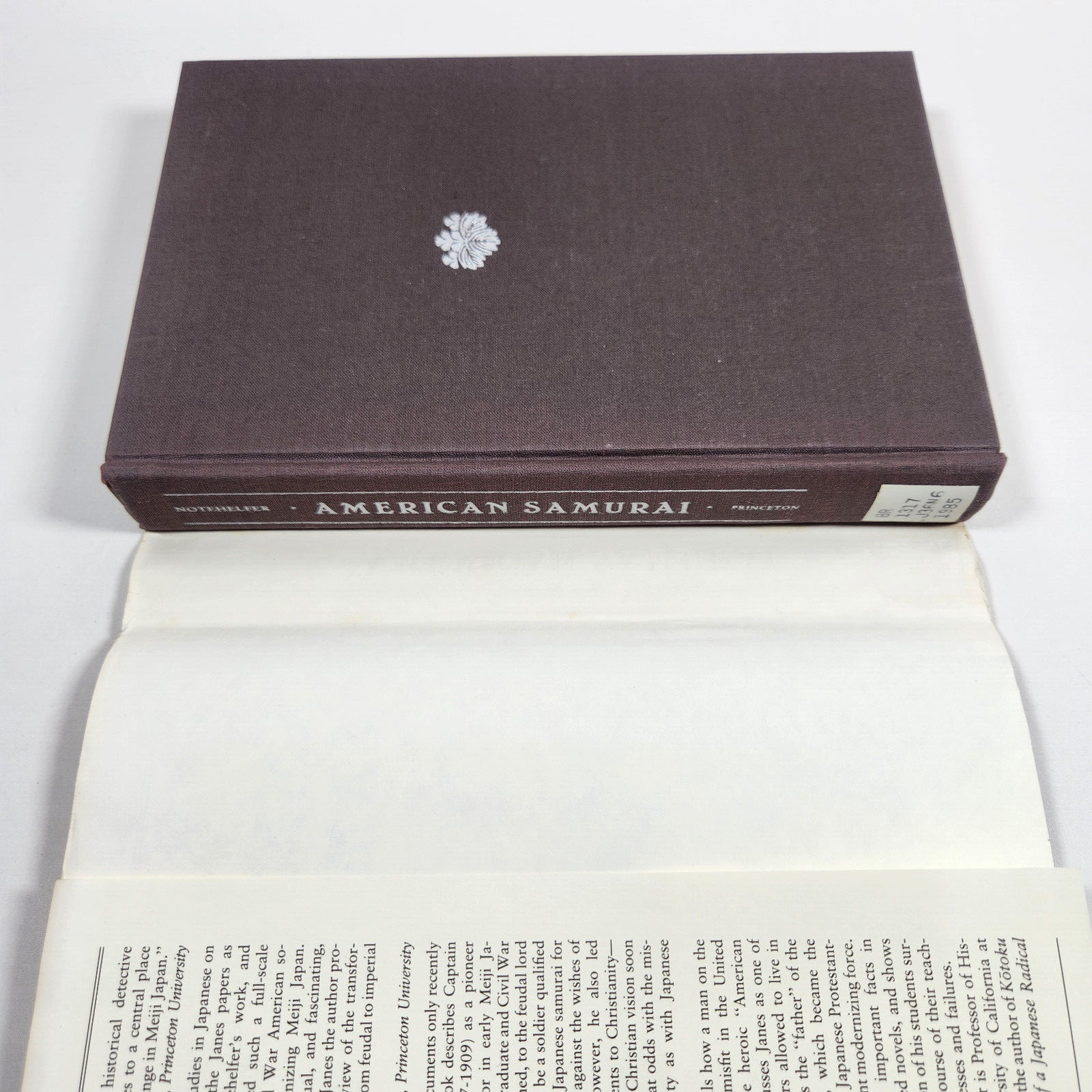 American Samurai Captain L L Janes and Japan Notehelfer 1985 HC DJ Princeton