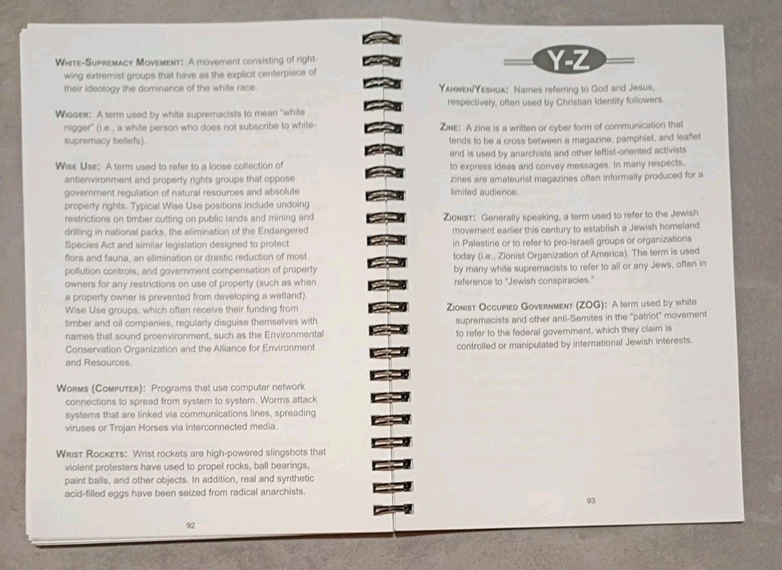 BJA Wire-Bound Book: Terrorism and Criminal Extremism, Definitions & Concepts