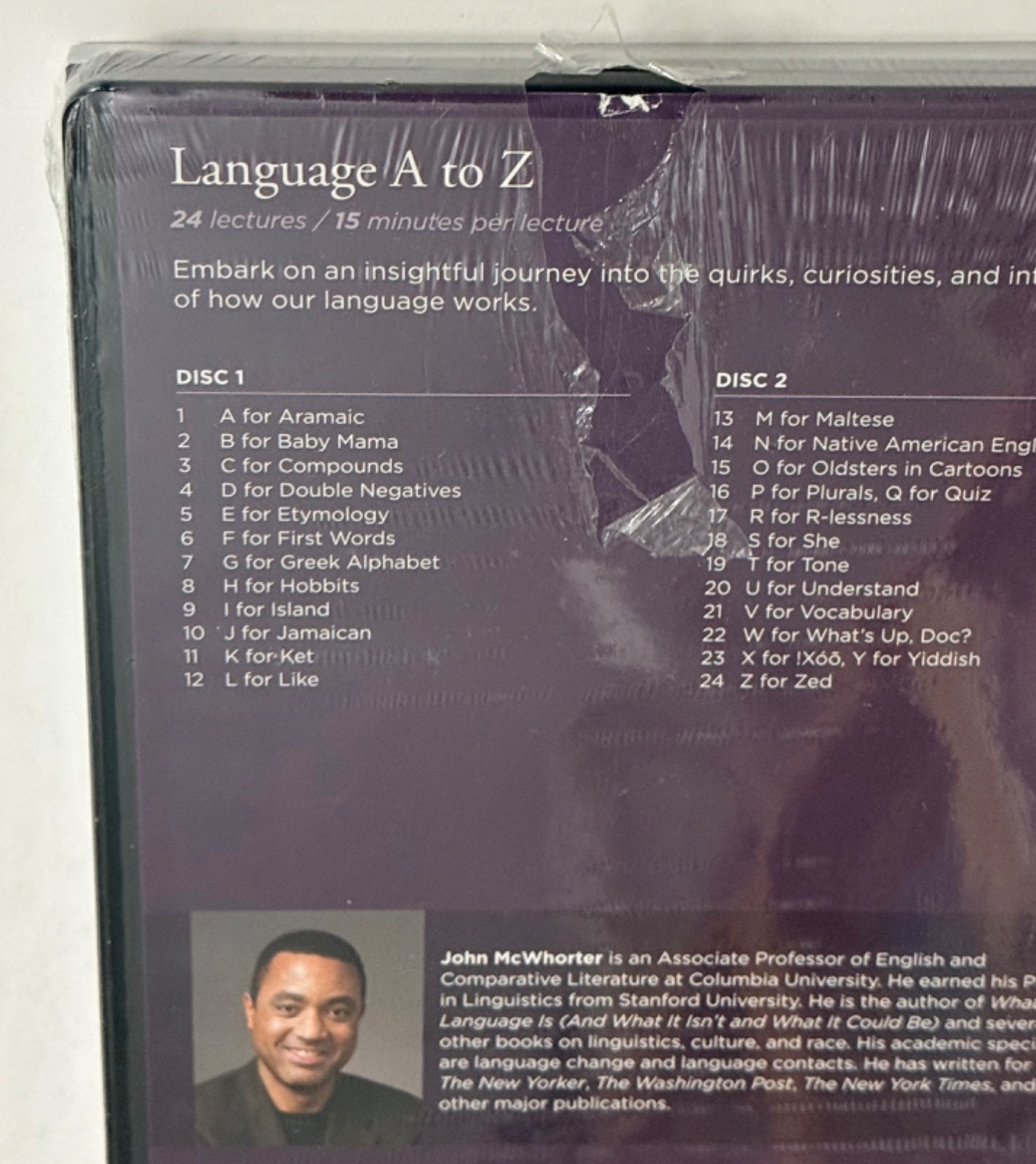 Great Courses : Language A to Z by John McWhorter Guidebook & 2 DVDs 2020 NEW