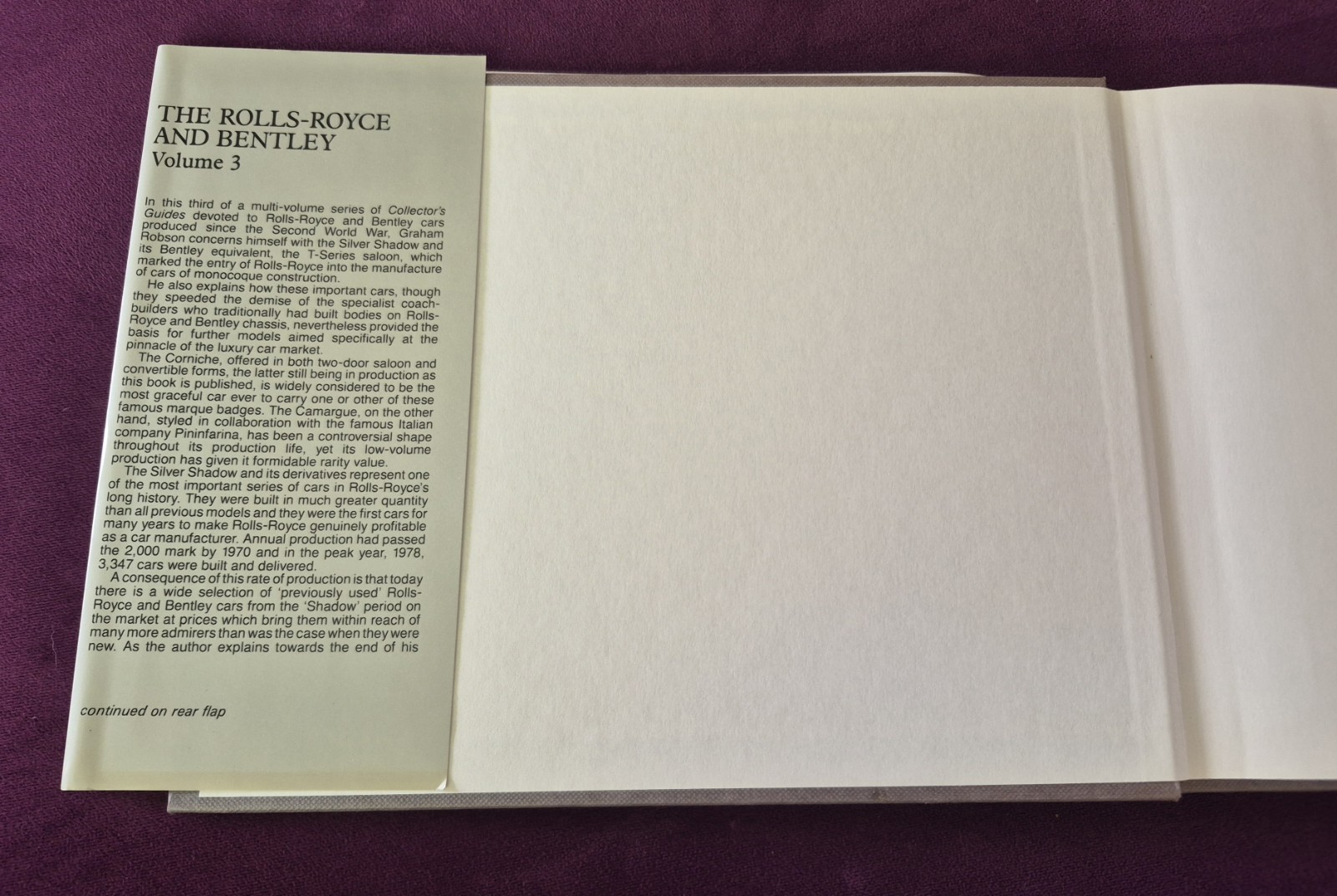 Rolls-Royce and Bentley Collector’s Guides, 1965-1985 by Graham Robson (1985,…