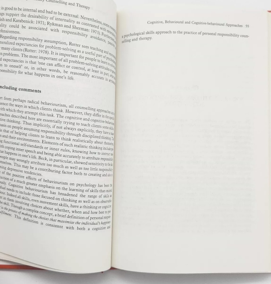 Personal Responsibility Counseling and Therapy Richard Nelson-Jones Book 1987