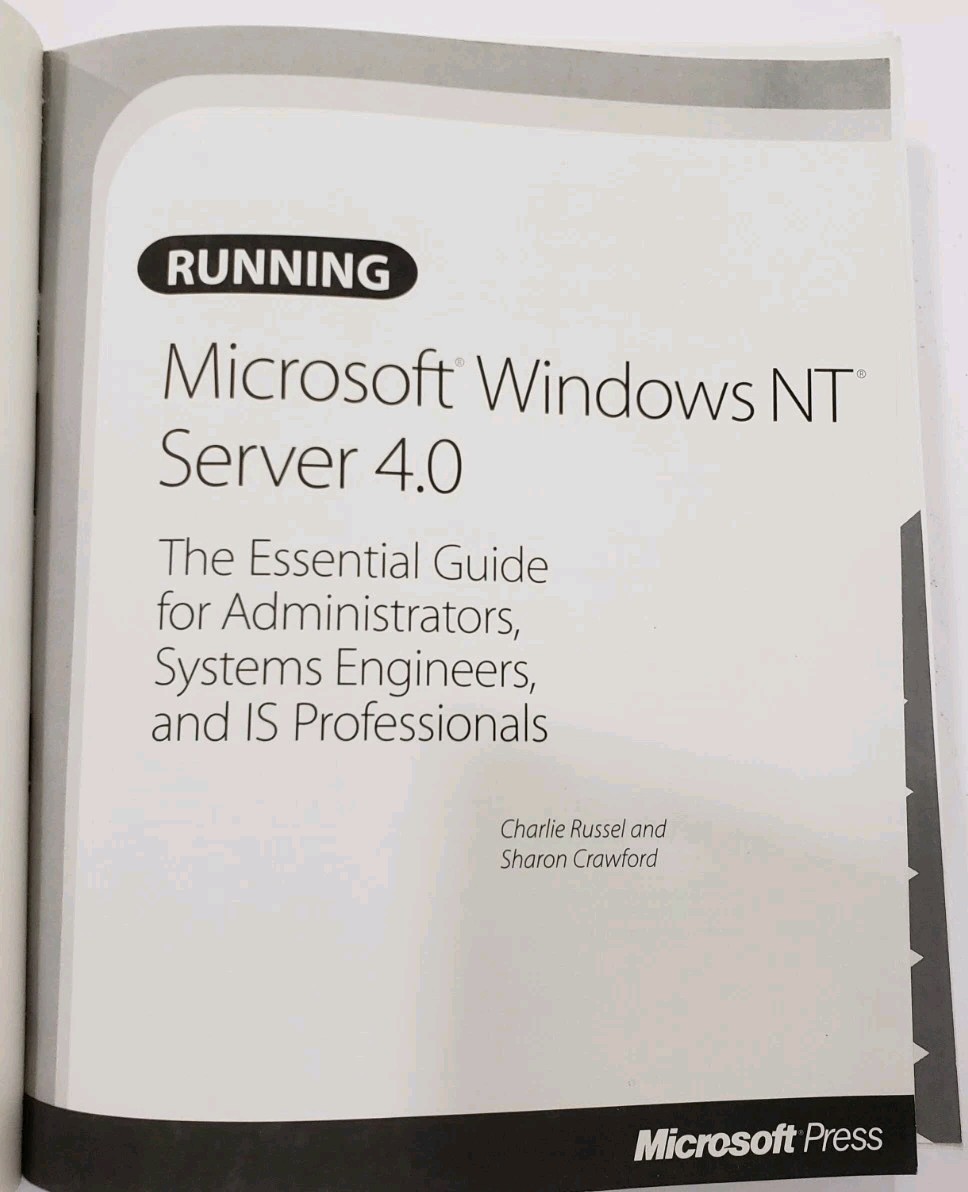 Running Microsoft Windows NT Server 4.0 Microsoft Press Vintage IT Book Retro