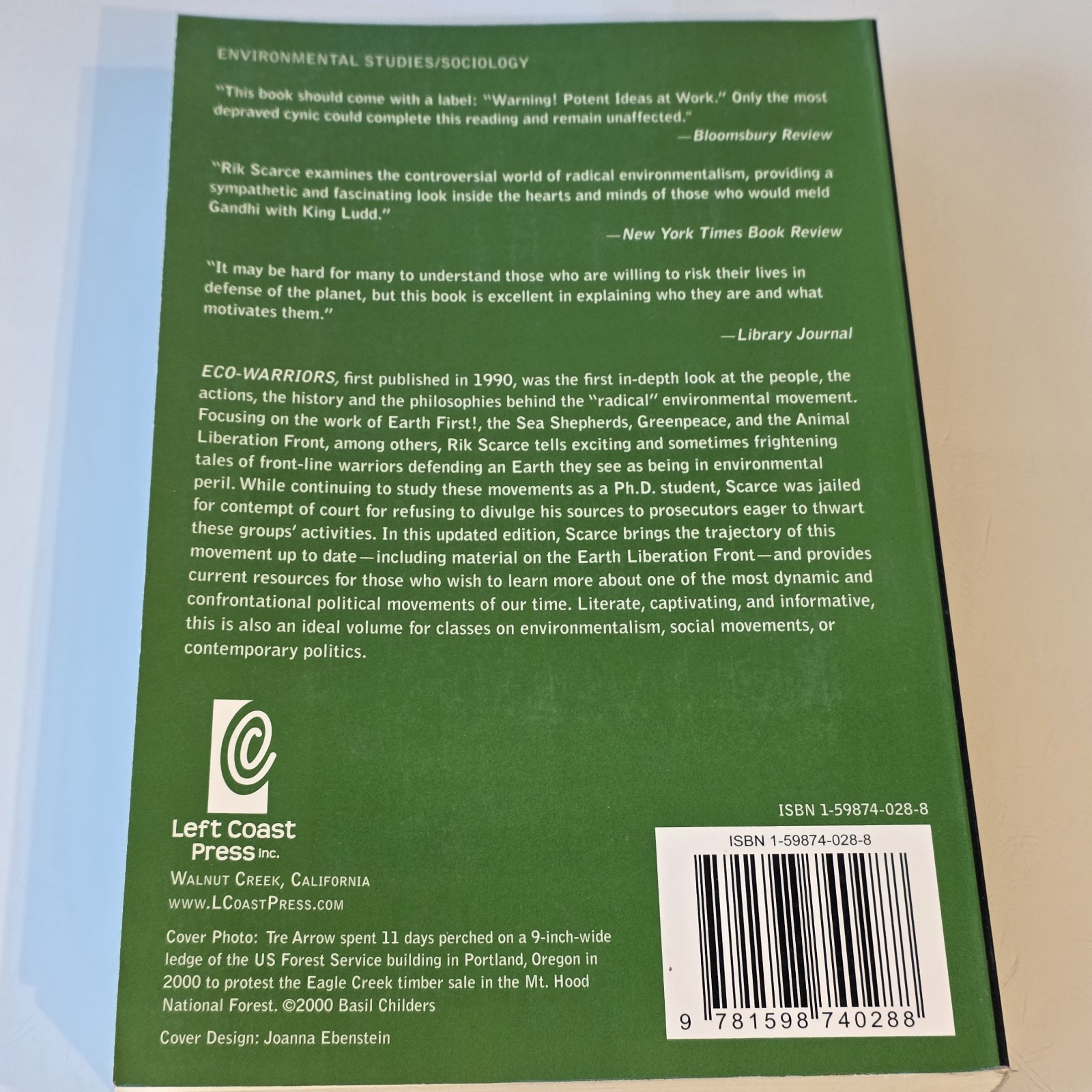 Eco-Warriors Updated Edition Rik Scarce Radical Environmental Movement Book