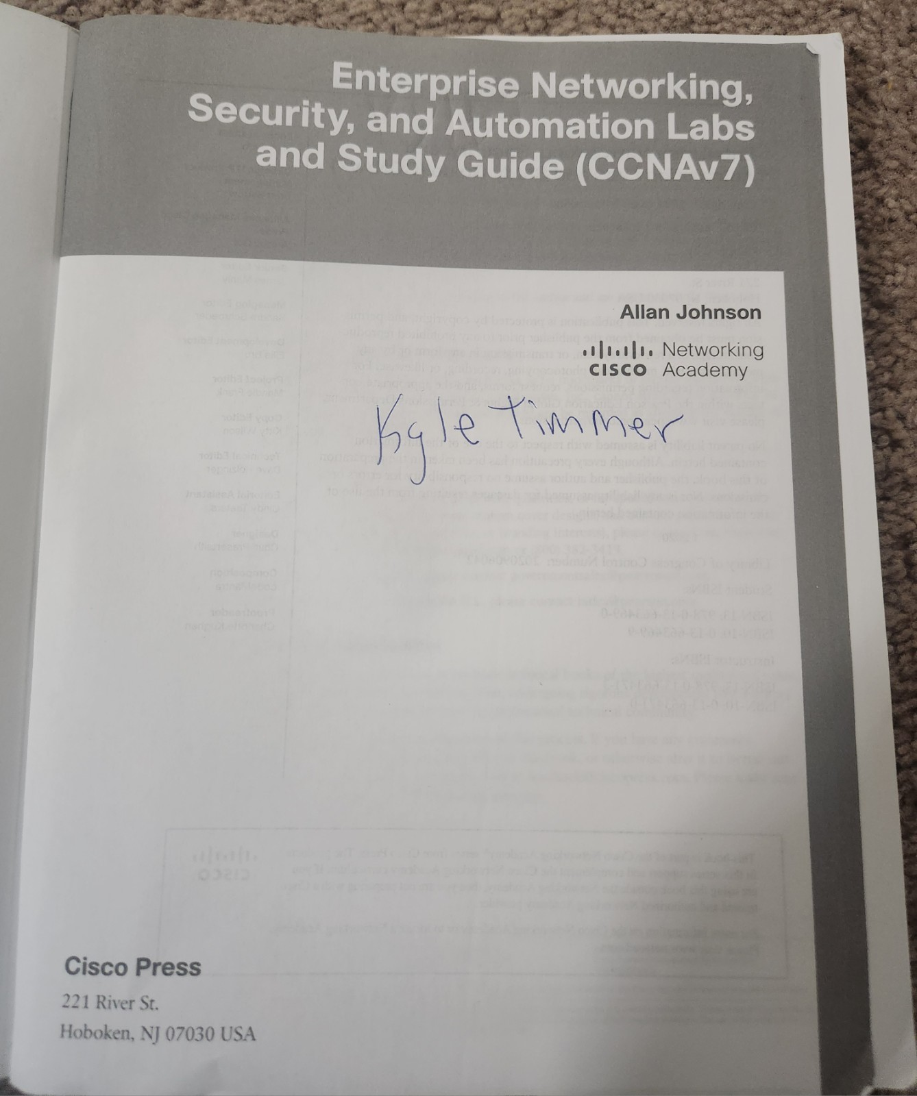 CCNAv7 CISCO Enterprise Networking Security Automation Booklet +Labs Study Guide