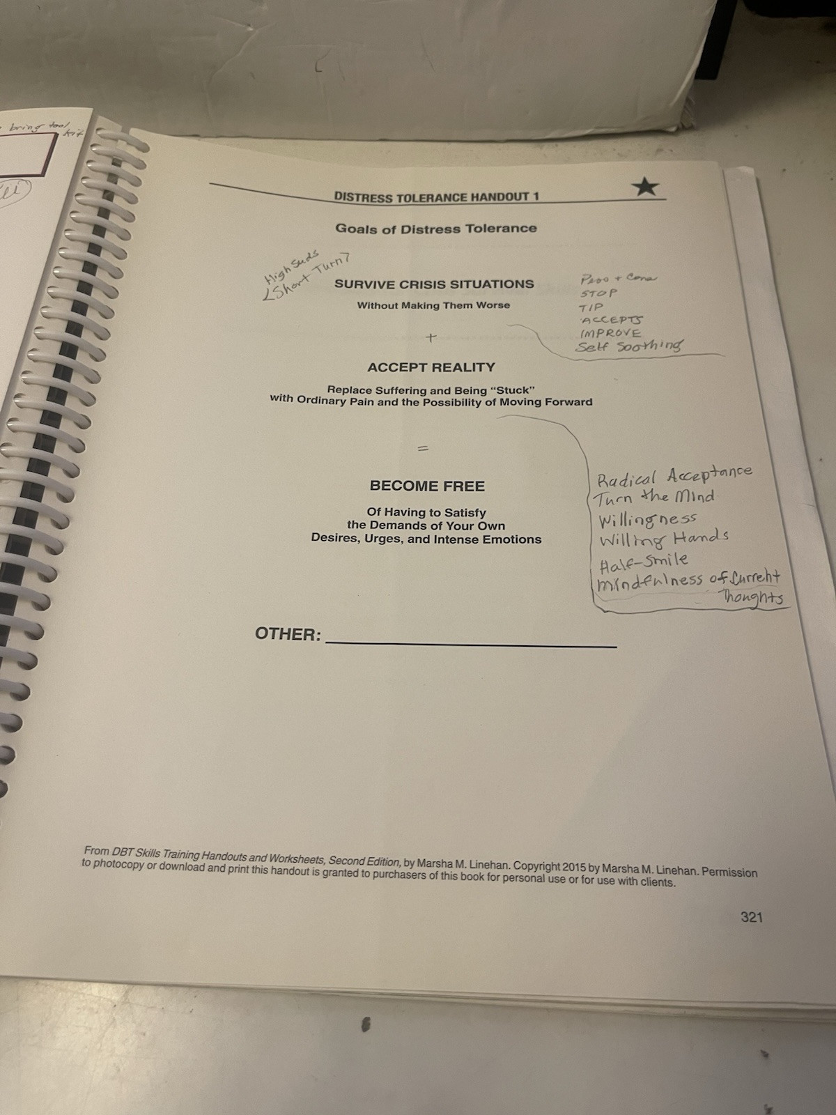 DBT Skills Training Handouts and Worksheets 2014 Spiral Bound Paperback