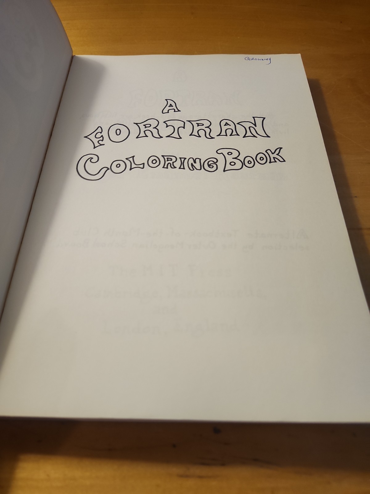 A Fortran Coloring Book – 1979 Softcover By Dr. Kaufman, MIT Press, Very Good