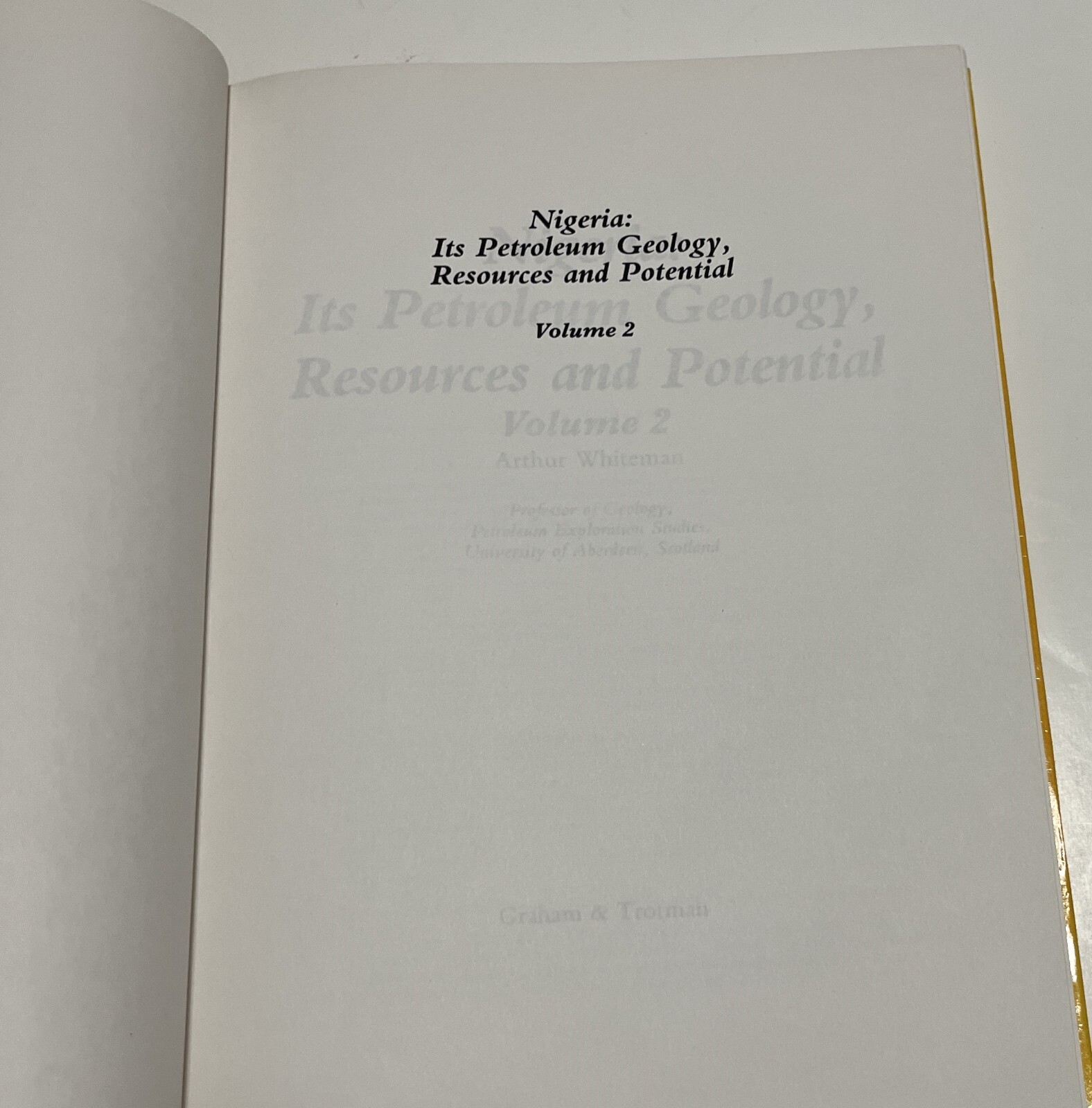 NIGERIA Petroleum Geology Resources Potential Vol 2 Hardcover Arthur Whiteman