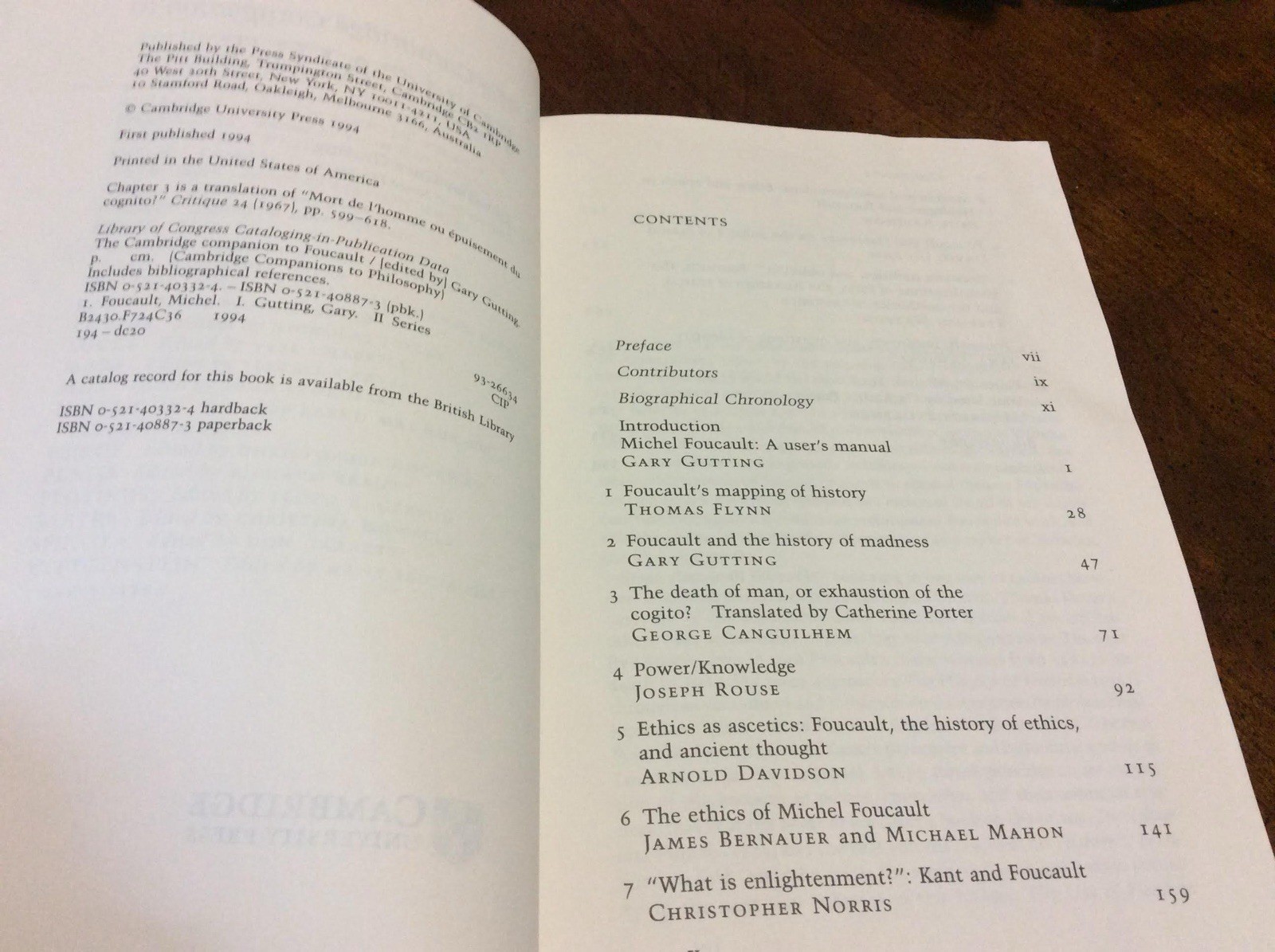 The Cambridge Companion to Foucault By Gary Gutting 1994 Paperback
