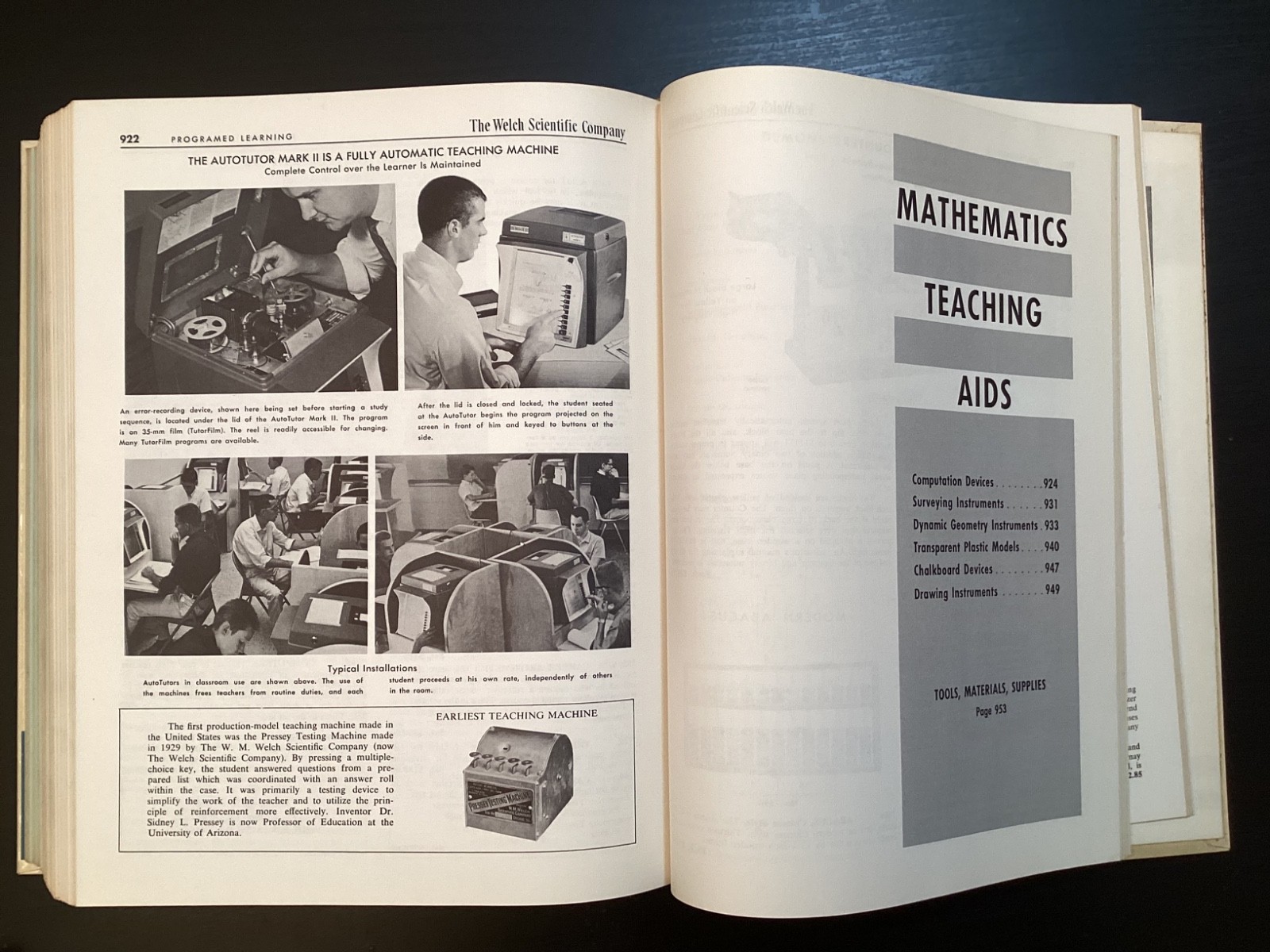 1968 Welch Laboratory Apparatus Hardcover Scientific Catalog