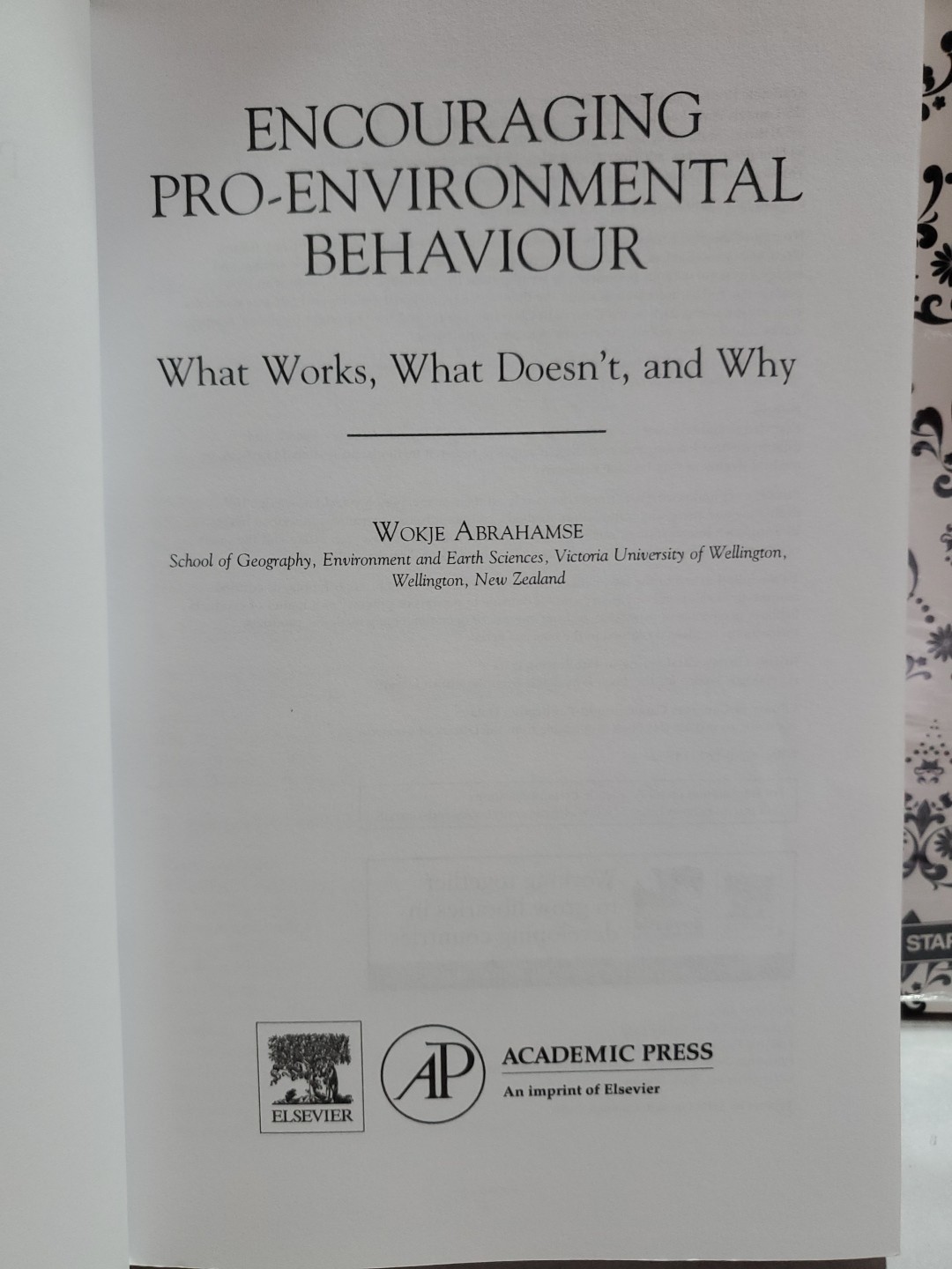 Encouraging Pro-Environmental Behaviour Wokje Abrahamse PB 2019 Elsevier