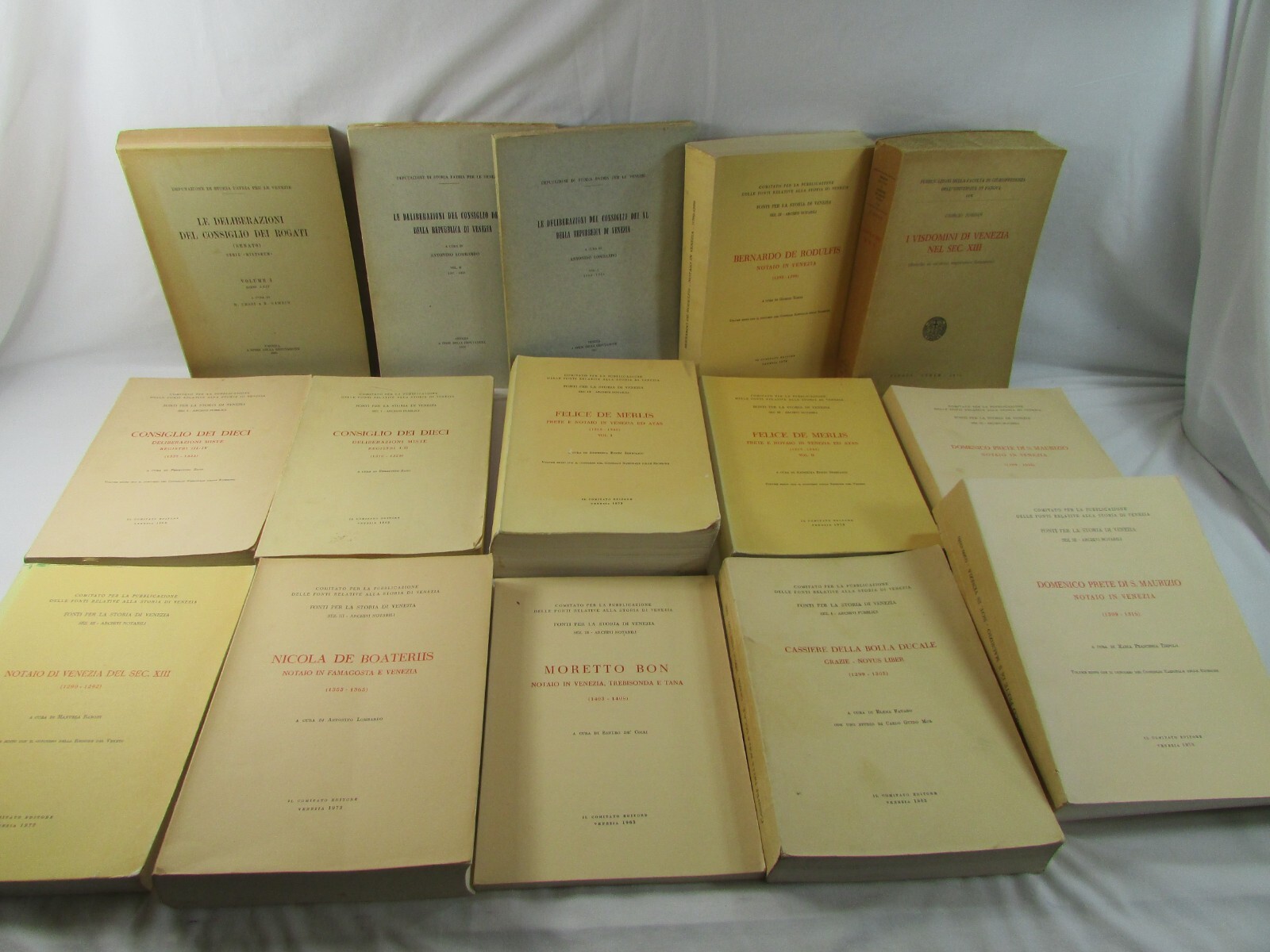 Lot Of 15 Vintage Books From SOURCES FOR THE HISTORY OF VENICE Rare 1957-1980