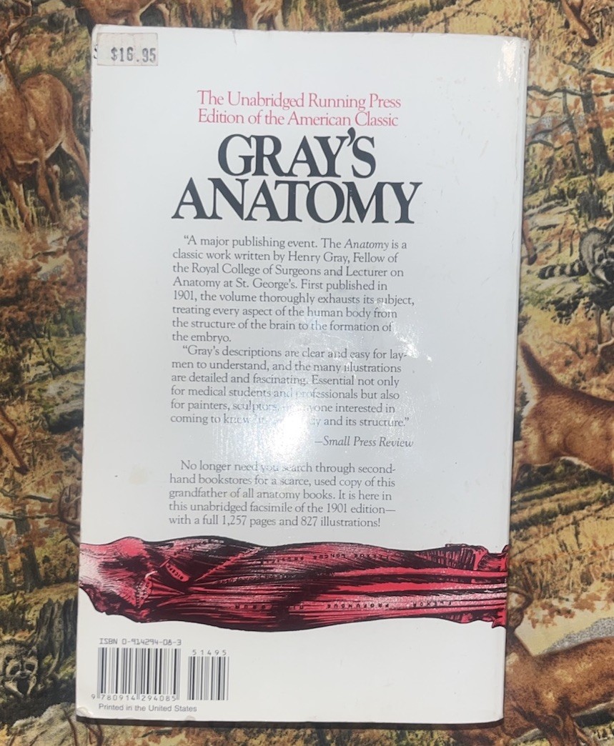 Gray’s Anatomy Paperback Running Press Henry Gray 1901 Illustrated Textbook