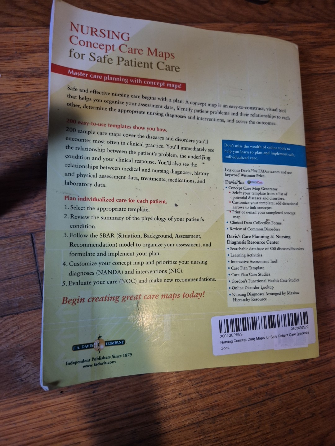 Nursing Concept Care Maps for Safe Patient Care by Brenda Reap Thompson