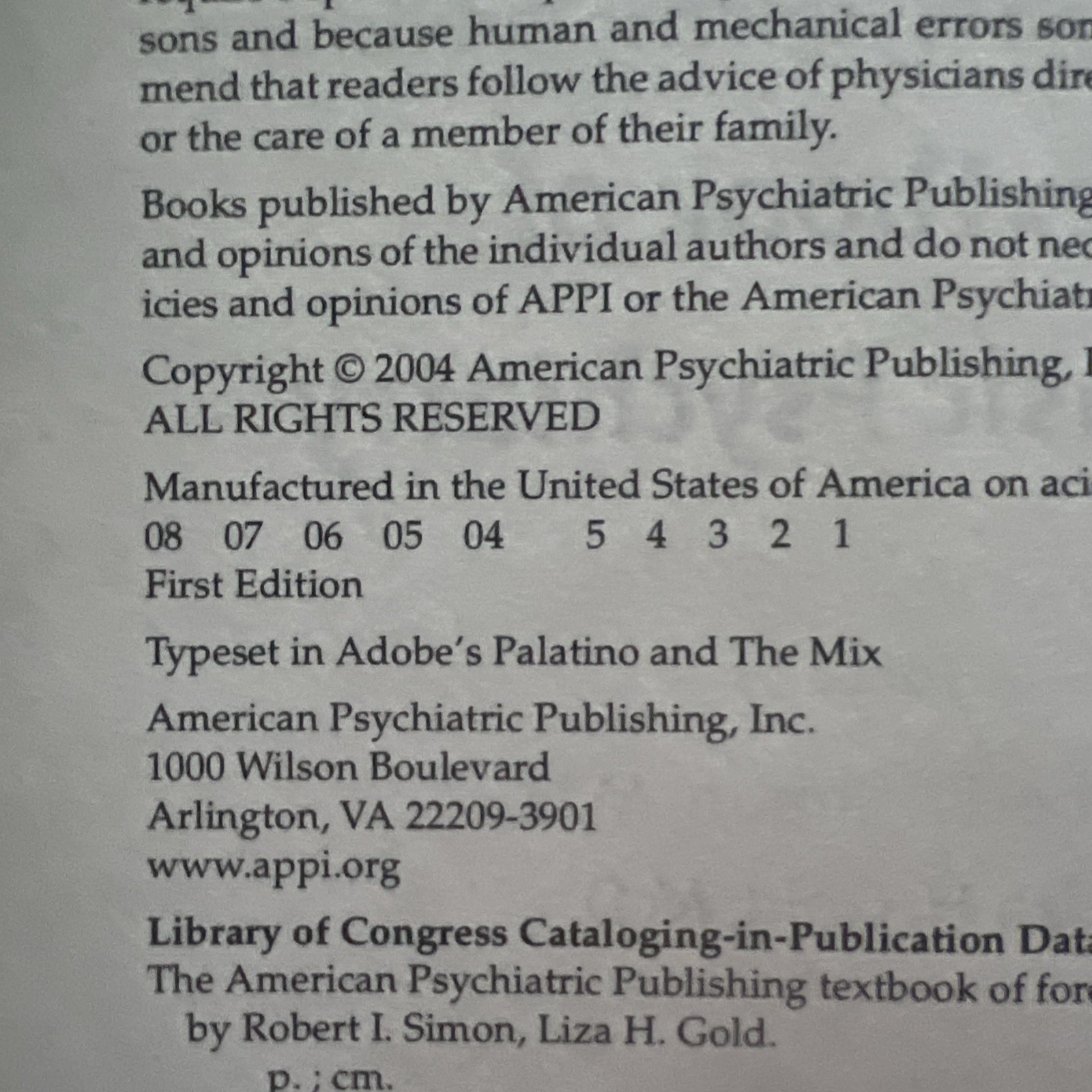 Textbook of Forensic Psychiatry by Liza H. Gold; Robert I. Simon