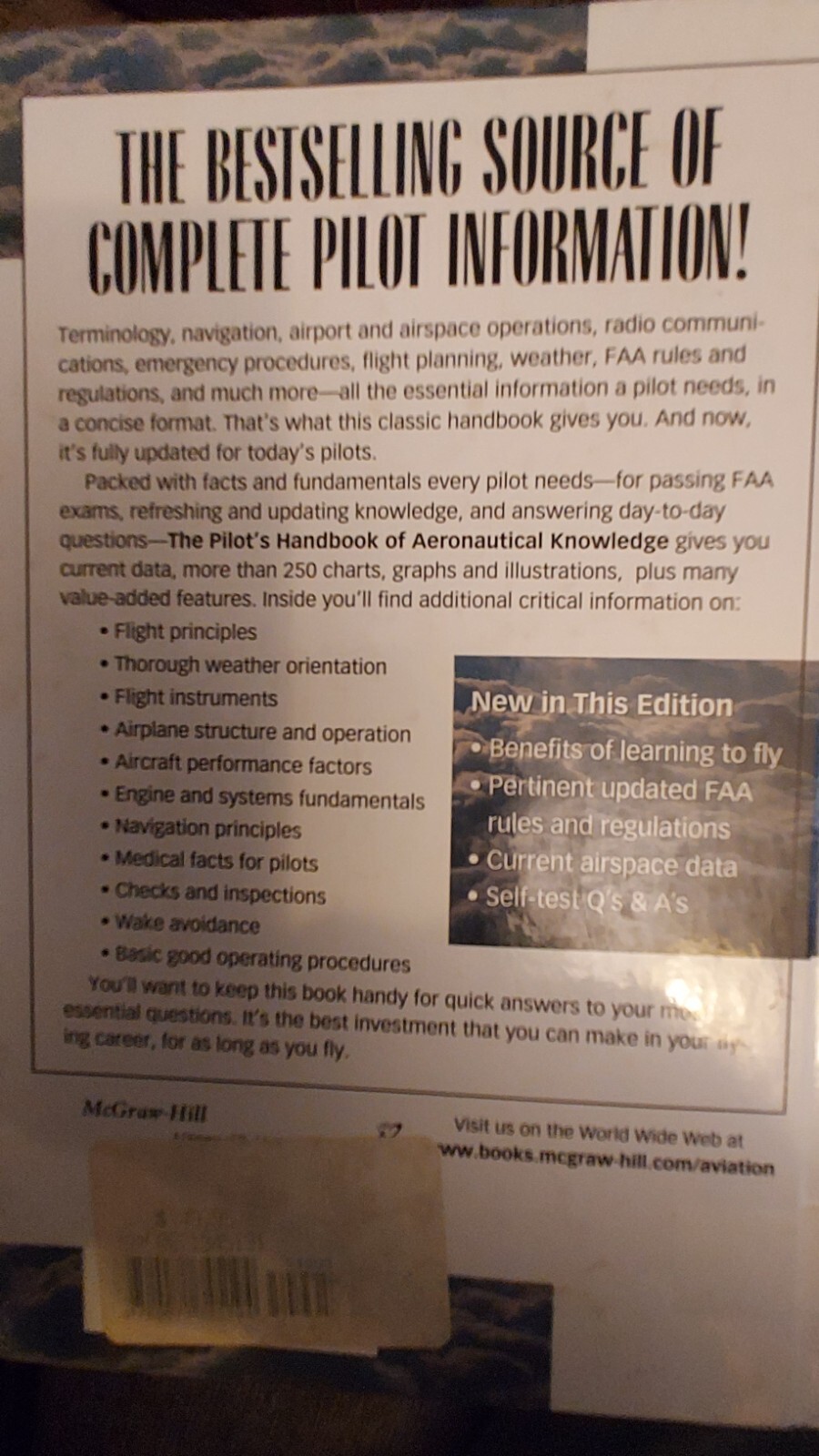 The Pilot’s Handbook of Aeronautical Knowledge 4th ed. Illman (2000, HC) BL3C