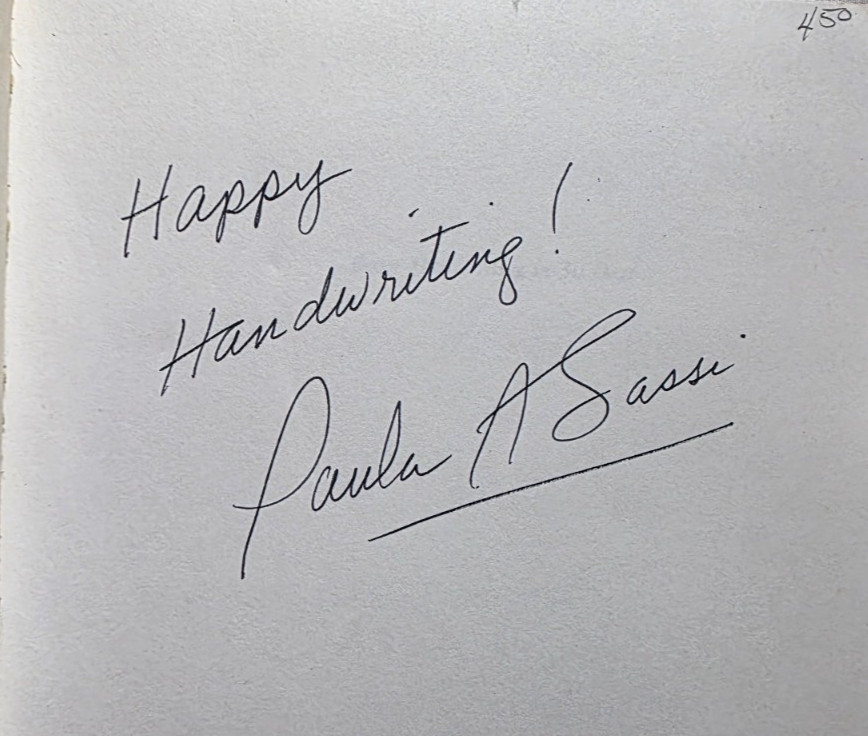 Better Handwriting in 30 Days by Paula A Sassi 1989 Paperback – SIGNED