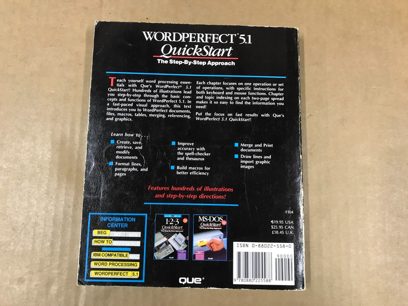 Vintage Wordperfect 5.1 QuickStart Book – Step-By-Step
