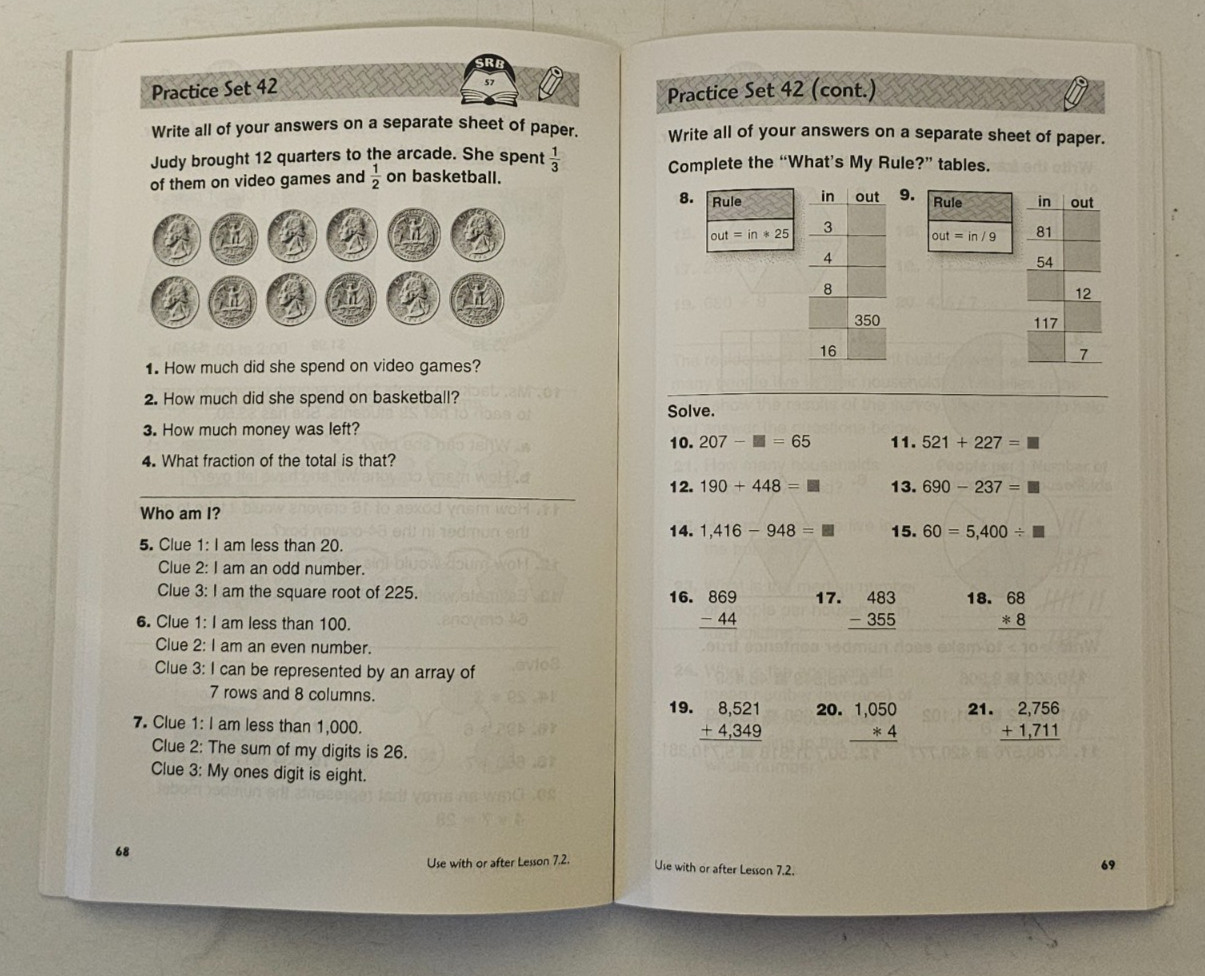 SRA McGraw‑Hill Everyday Mathematics Skills Link 2002 Textbook