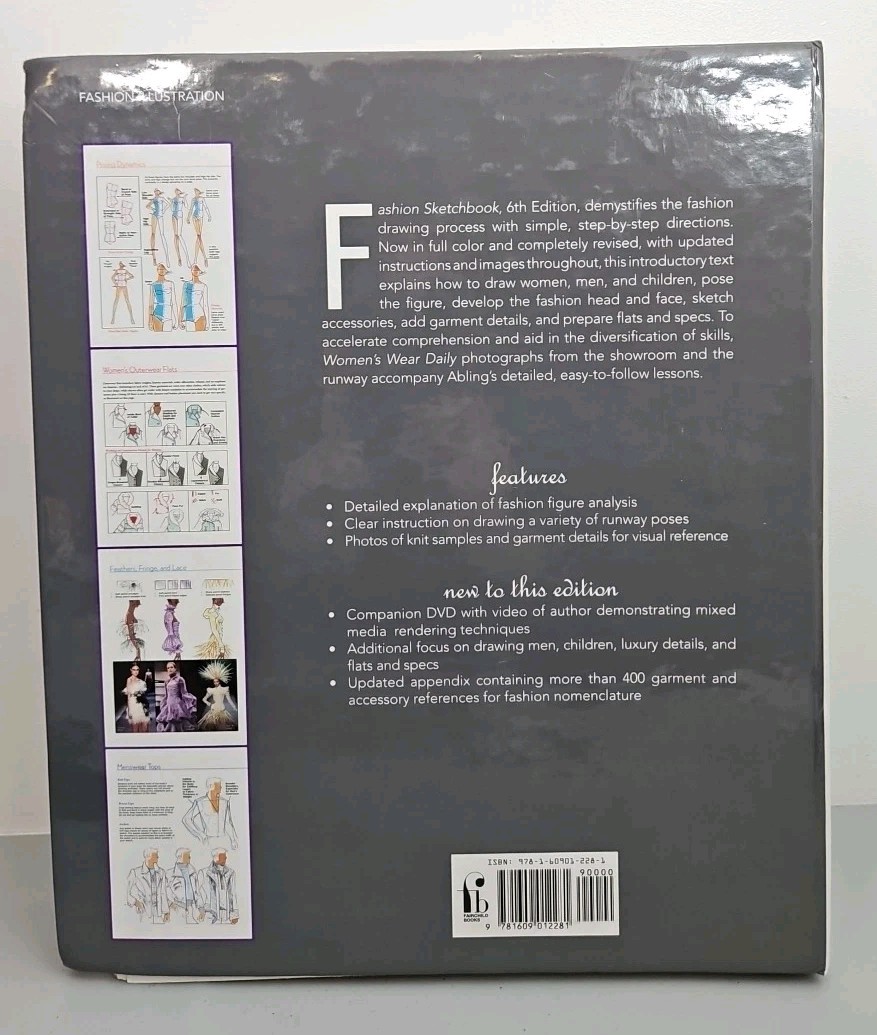 Fashion Sketchbook Hardcover Bina Abling SIXTH EDITION with DVD