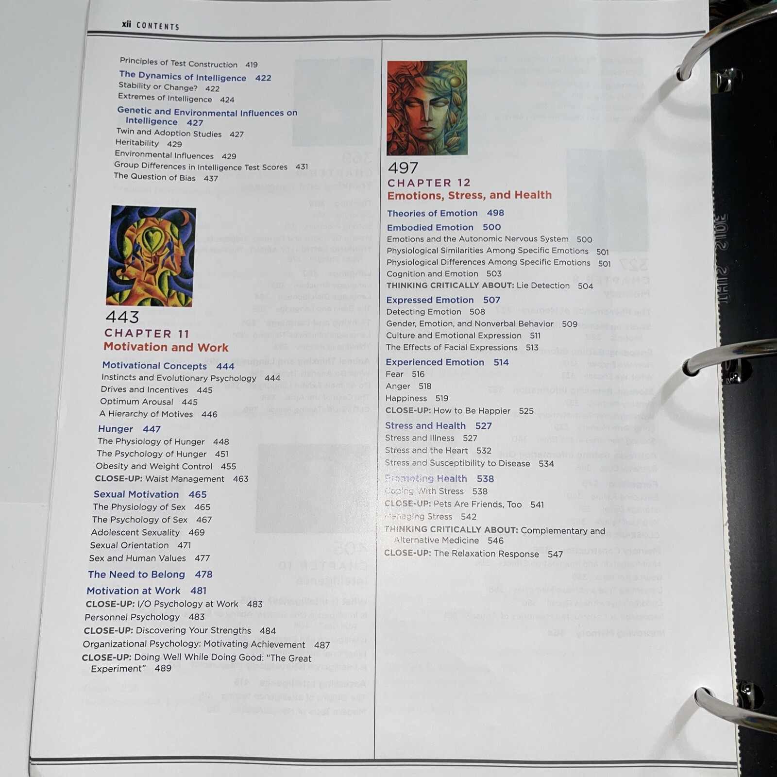 Psychology 9th Edition, by David G. Myers, Loose Leaf, Comes With A Binder