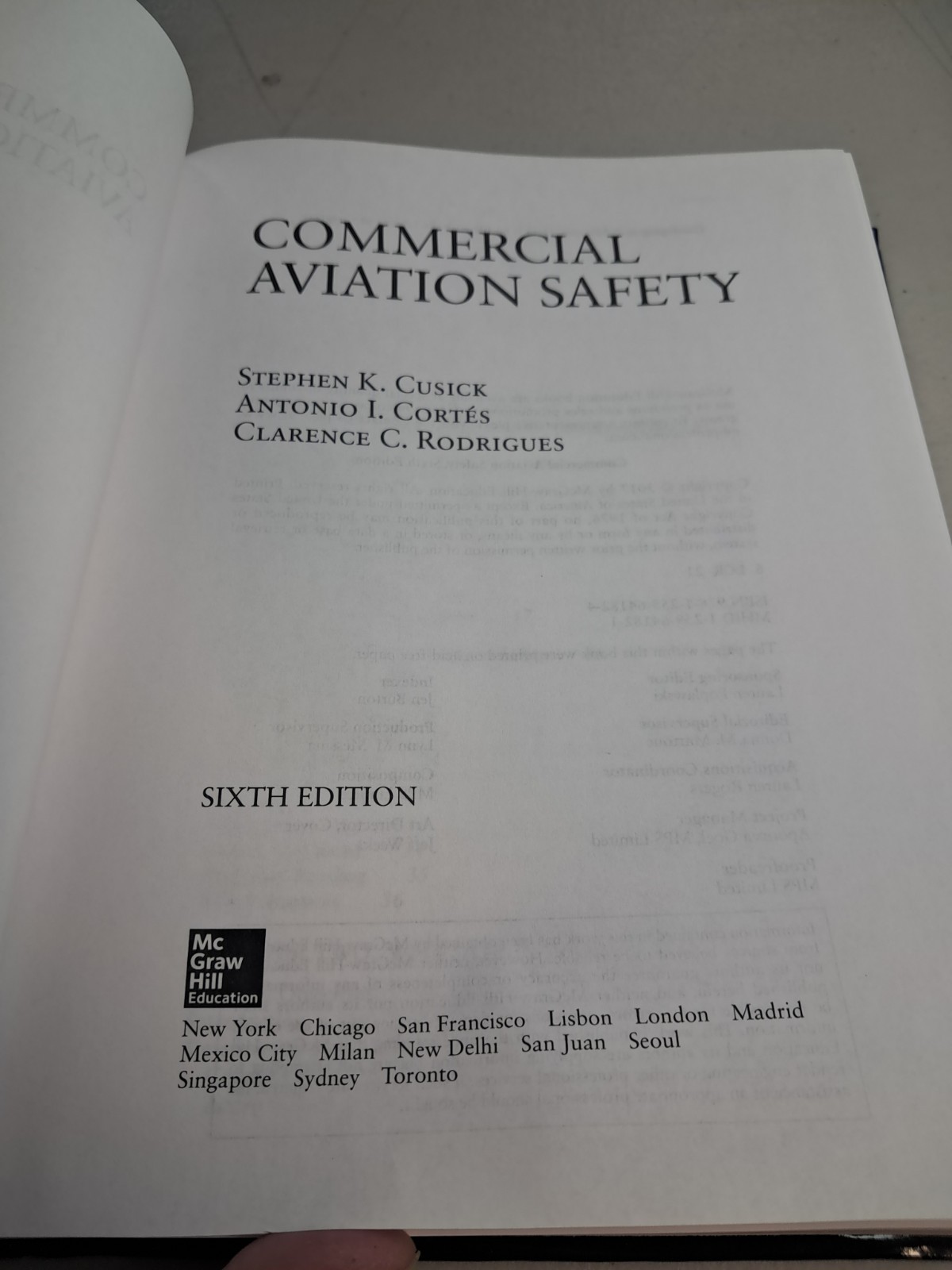 McGraw Hill Commercial Aviation Safety 6th Edition Textbook